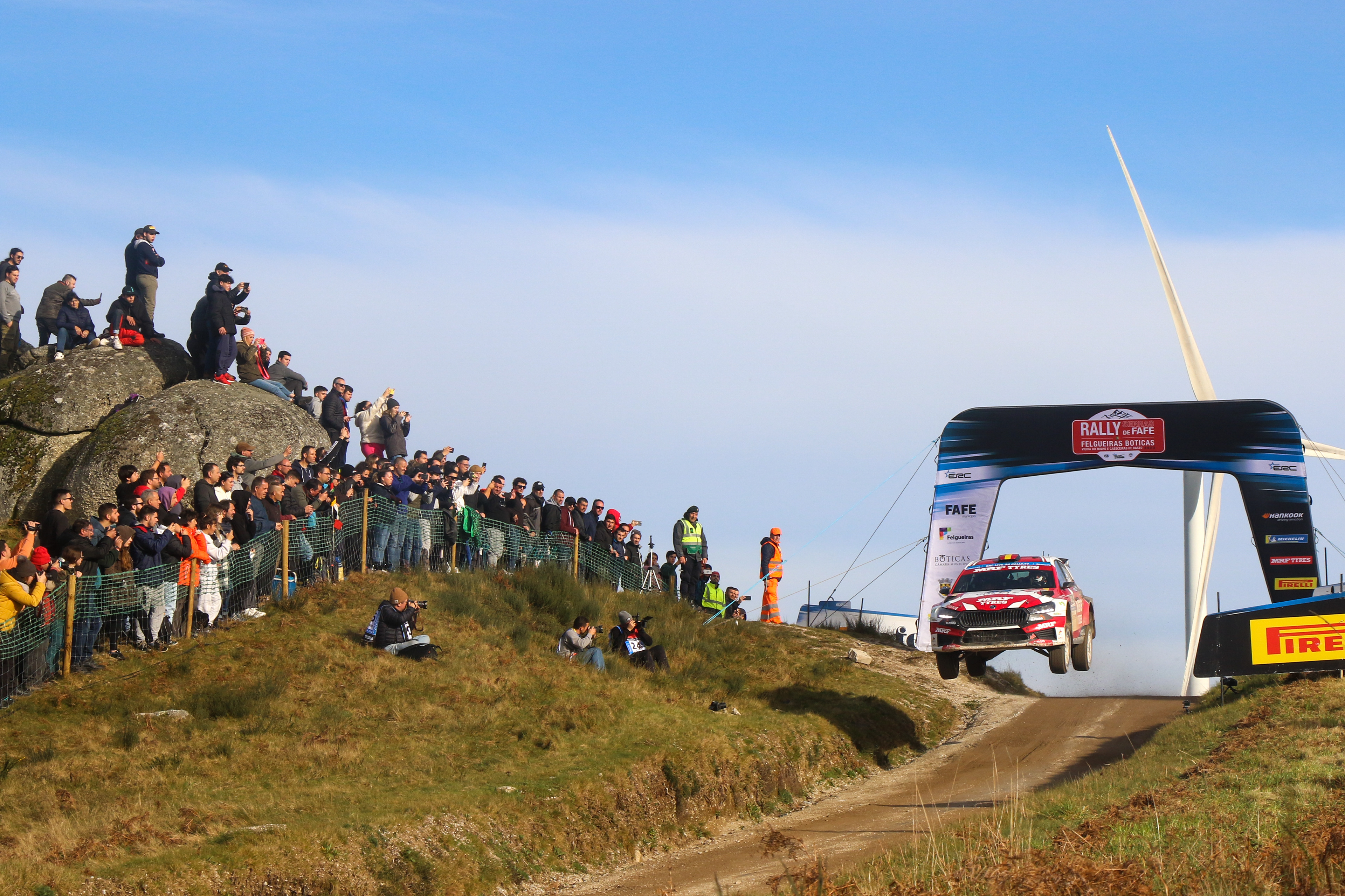 1 - Efren Llarena (ESP) / Sara Fernandez (ESP) - Team MRF Tyres - Skoda Fabia RS Rally 2 - ERC Portugal 2023, March 10 2023, Fafe Portugal - Photo Edu Almeida / Zoommotorsport 