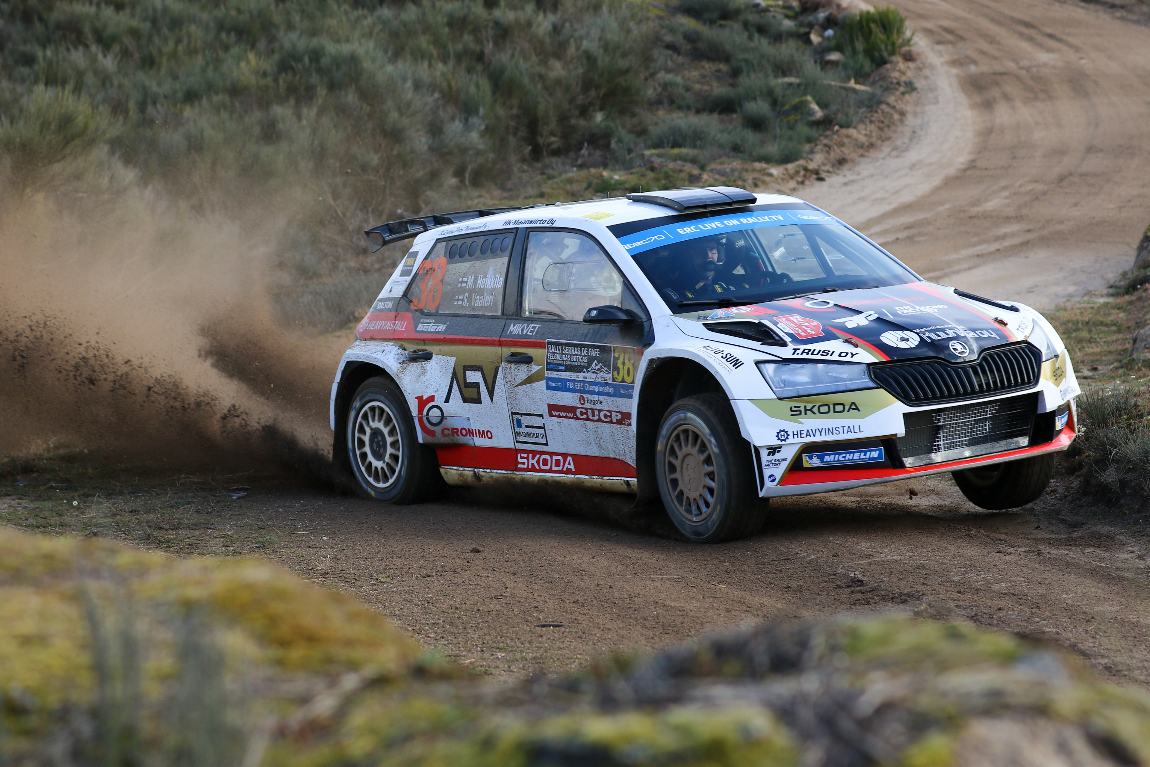 38 - Mikko Heikkila (FIN) / Samu Vaaleri (FIN) - Skoda Fabia EVO - ERC Portugal 2023, March 10 2023, Fafe Portugal - Photo Edu Almeida / Zoommotorsport 