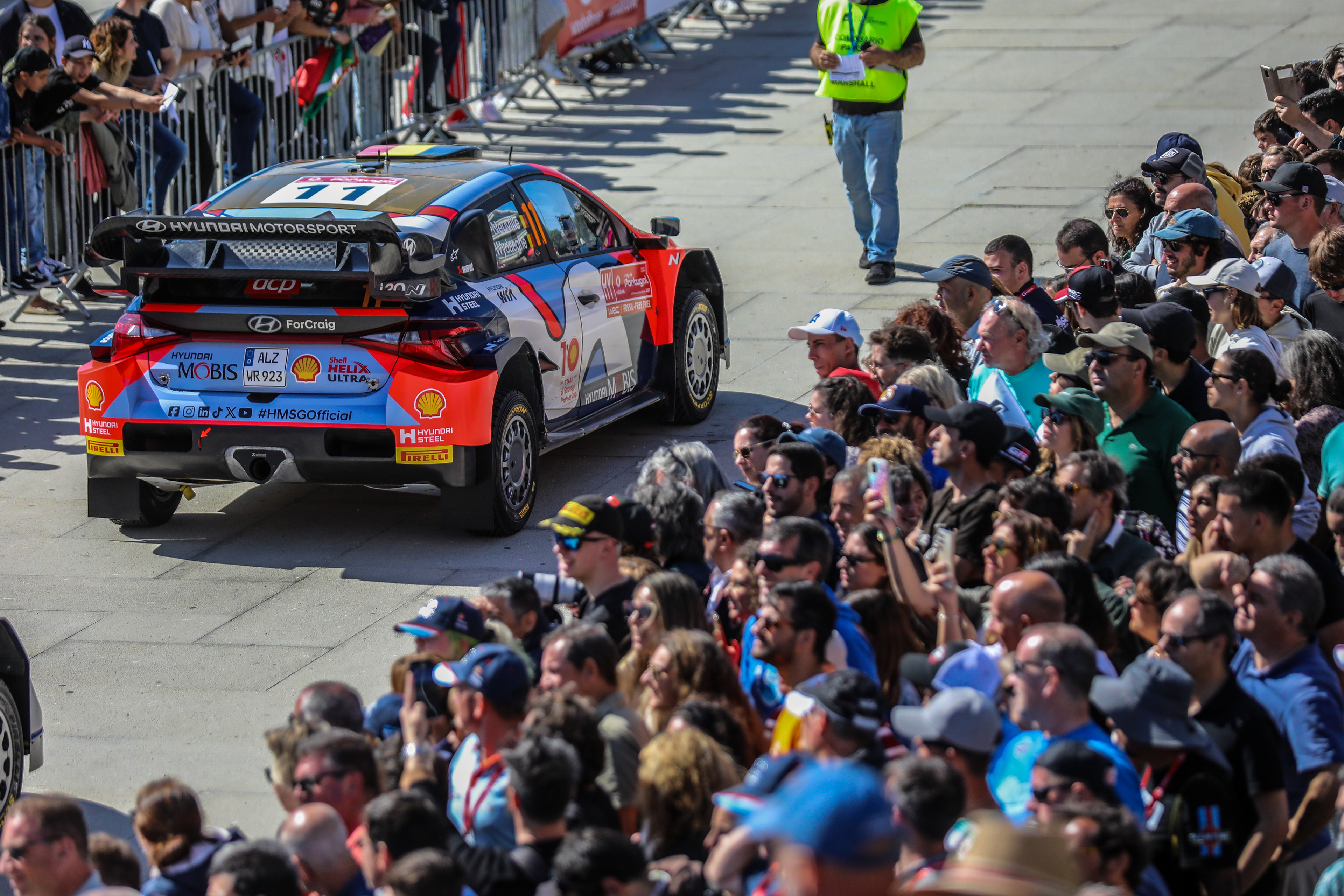 11 - Tierry Neuville (BEL) / Martijn Wydaeghe (BEL) - Hyundai Shell Mobis World Rally Team - Hyundai i20N Rally1 Hybrid - WRC Portugal 2024, May 12, Matosinhos Portugal - Photo Edu Almeida / Zoom Motorsport 