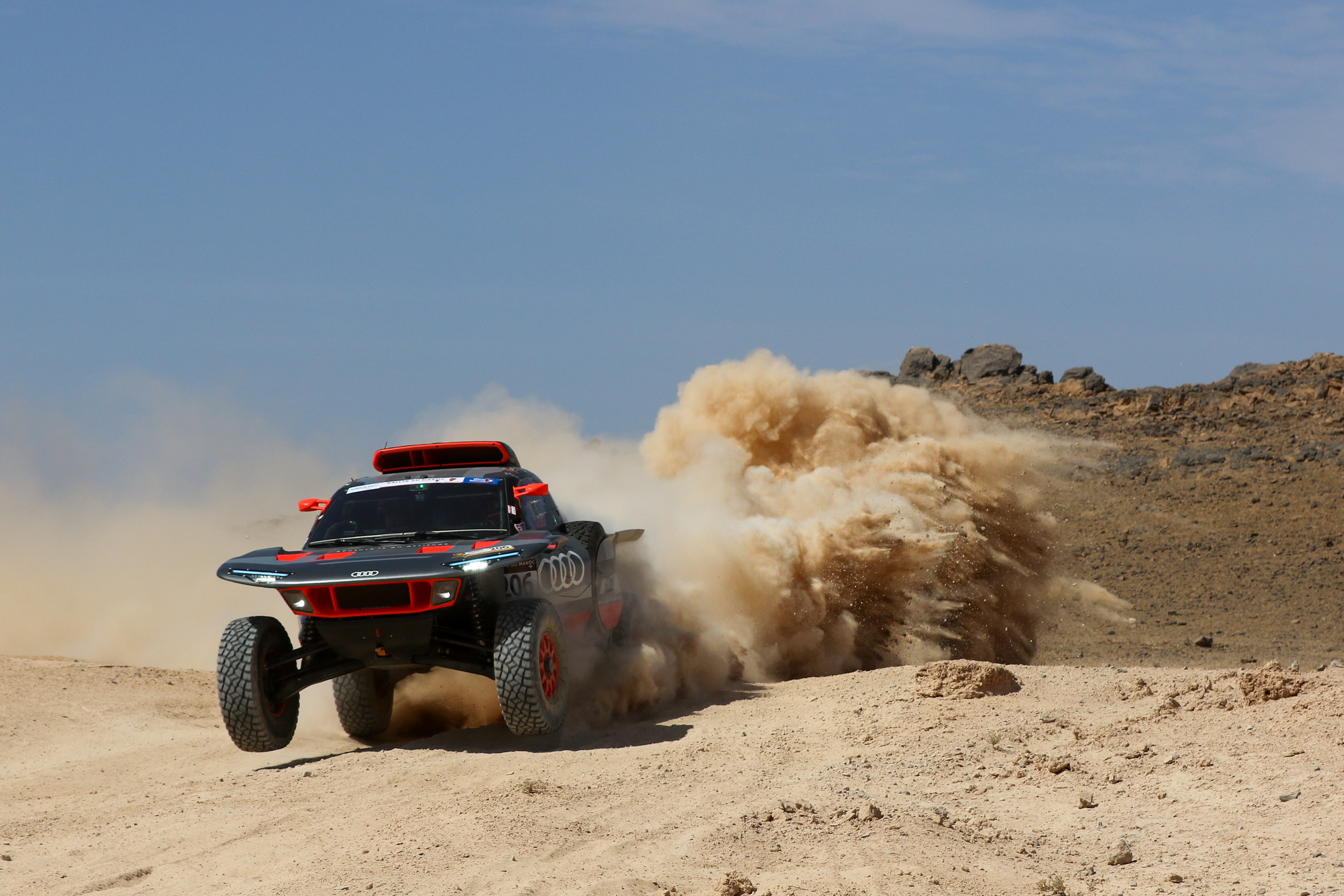 206 - Mattias Ekström (SWE) / Emil Bergkvist (SWE) - Team Audi Sport - Audi RS Q E-TRON - Rallye du Maroc 2023, October 14 2023, Agadir Morocoo - Photo Edu Almeida / Photos Dakar