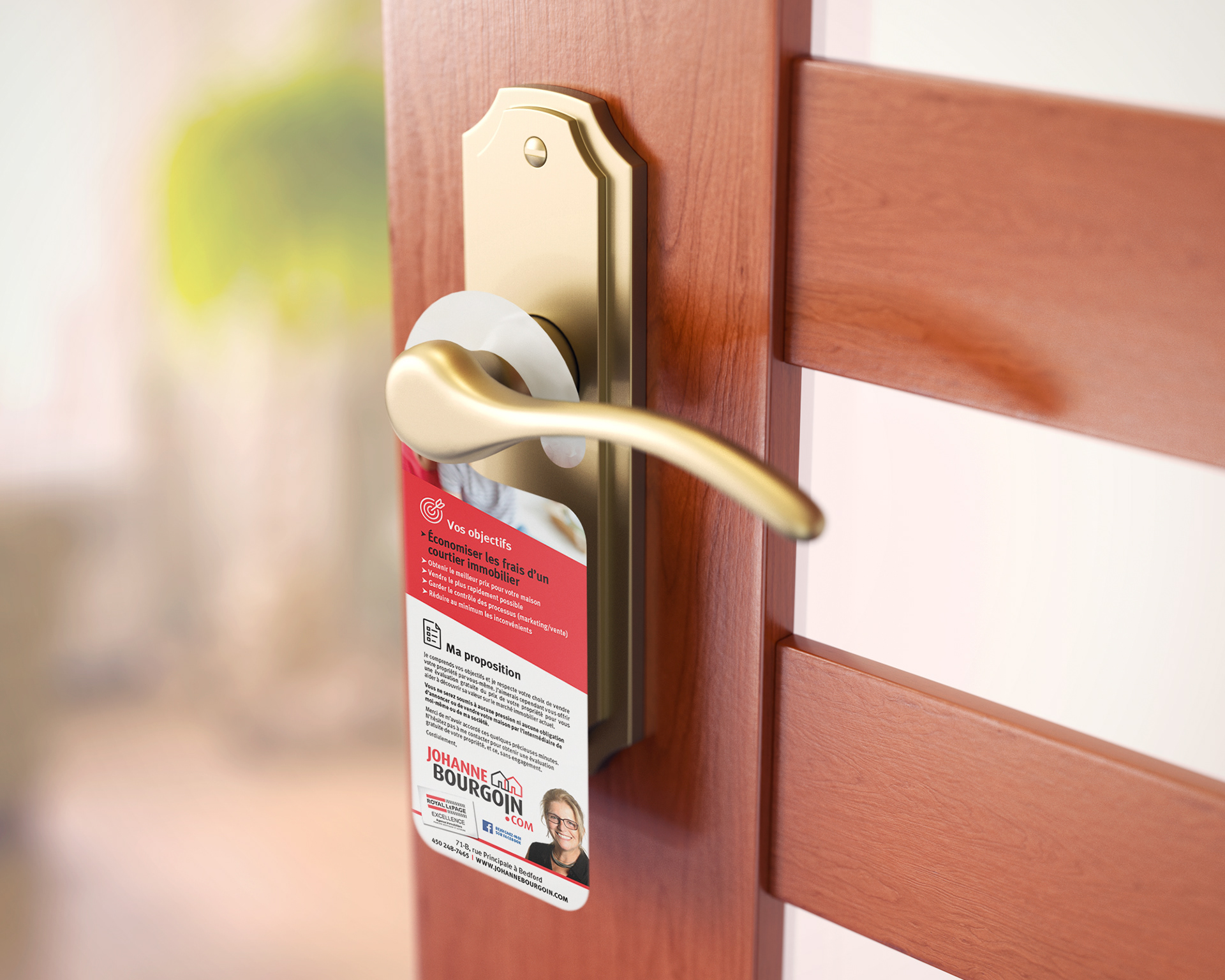 Accroche porte verso - Johanne Bourgoin, Royal LePage Excellence ©Phase3