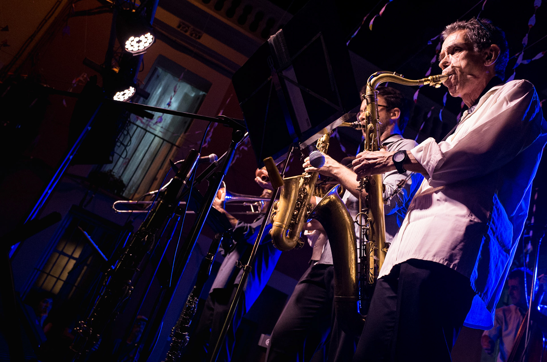 Pau Casares with La Vella Dixieland at Feste de Gracia (Barcelona)