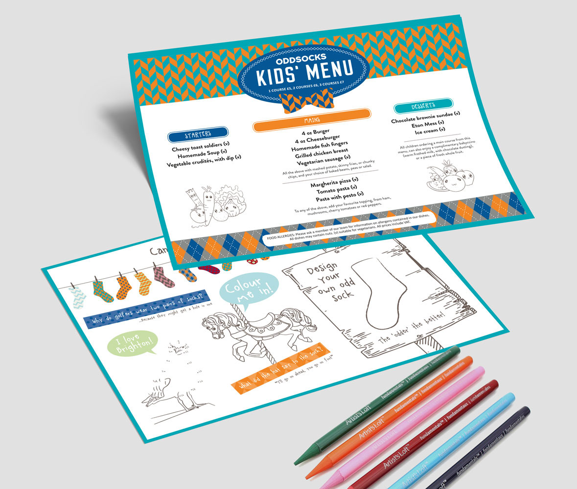 Children's menu and activities