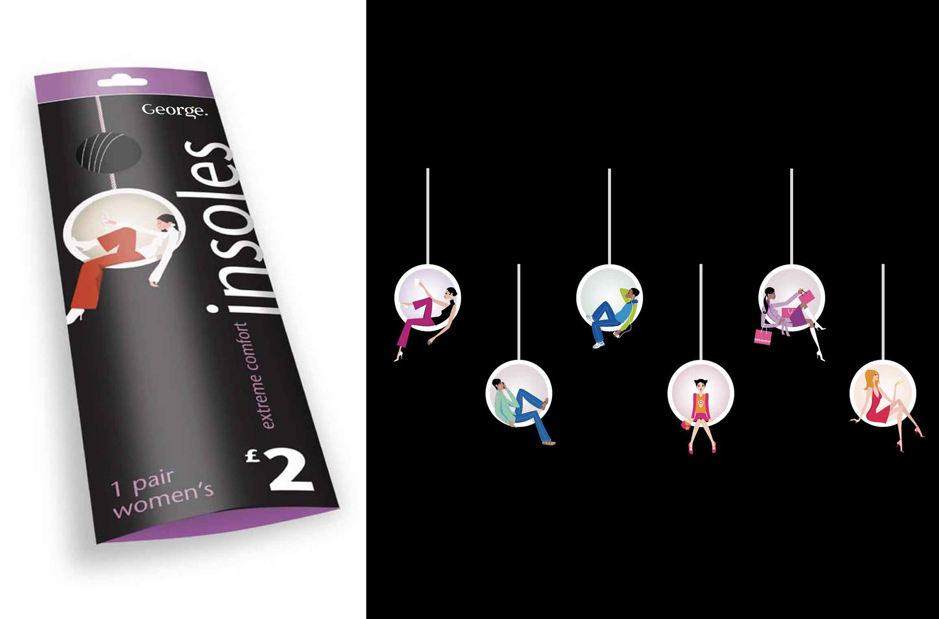 Insoles packaging and illustration commission