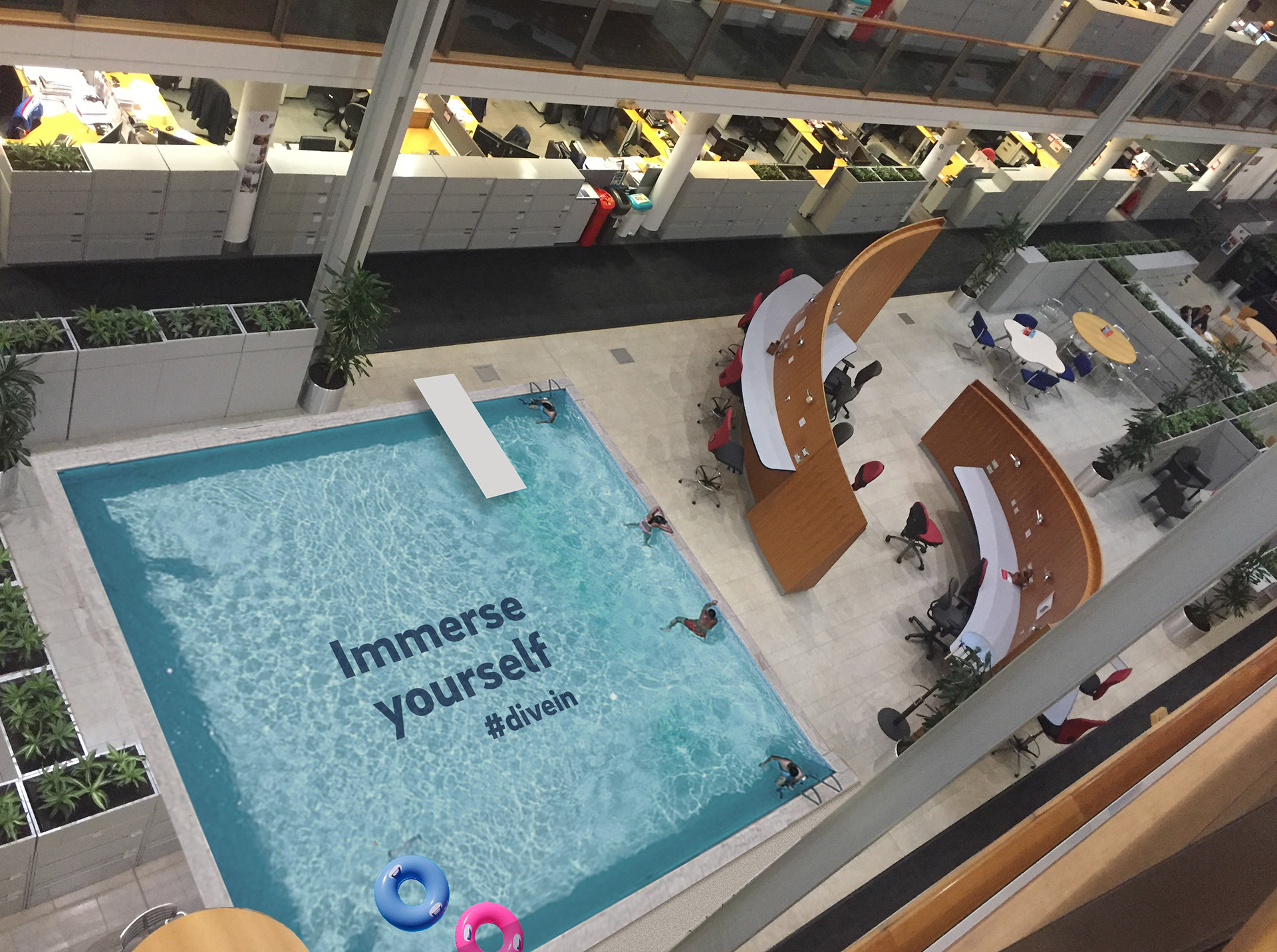Pool illusion in atrium