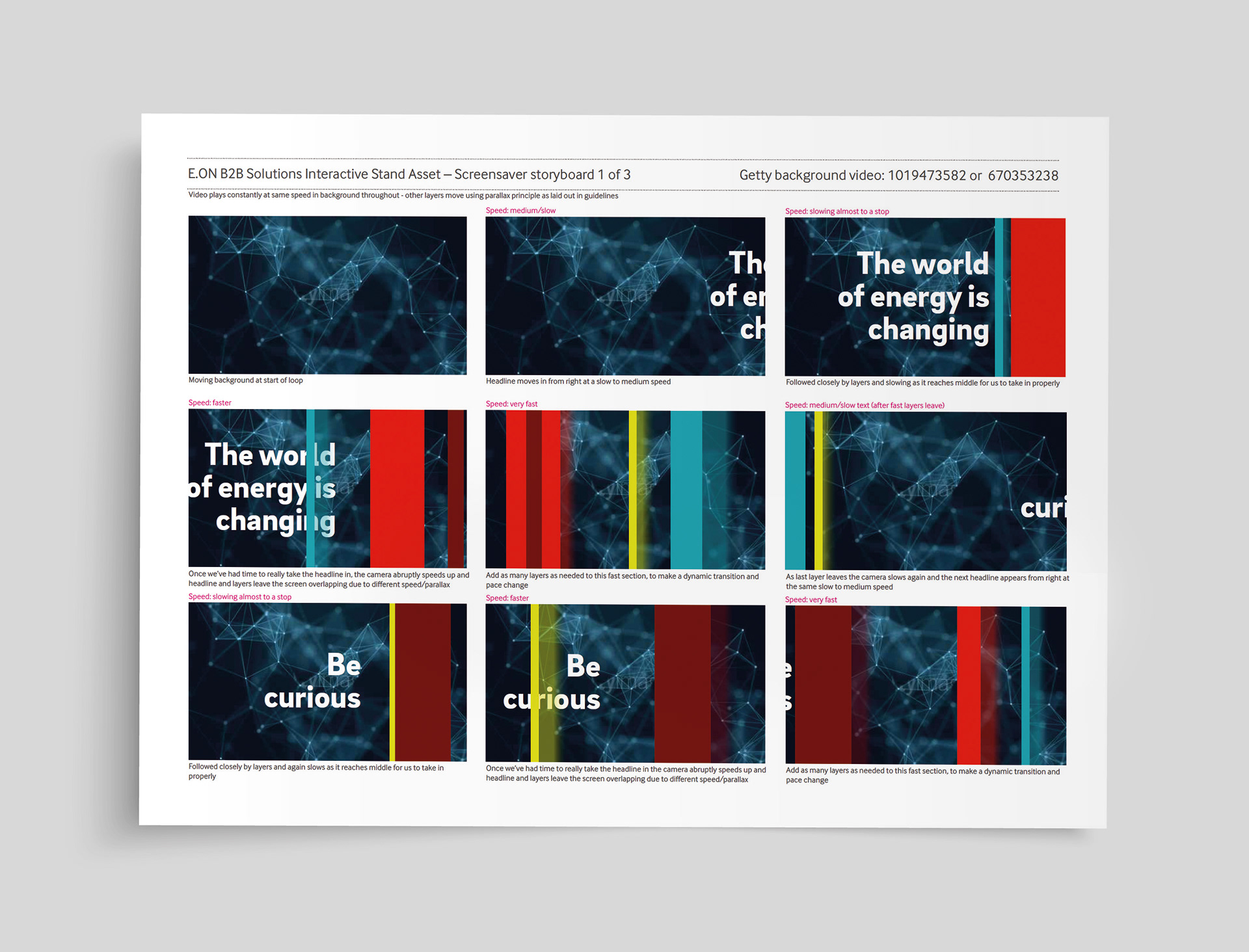 Animation storyboard