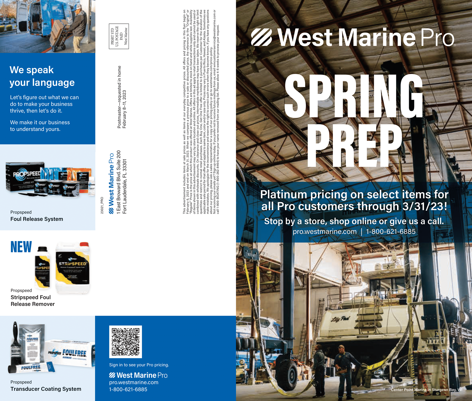 Retail mailer. Front and back spread.