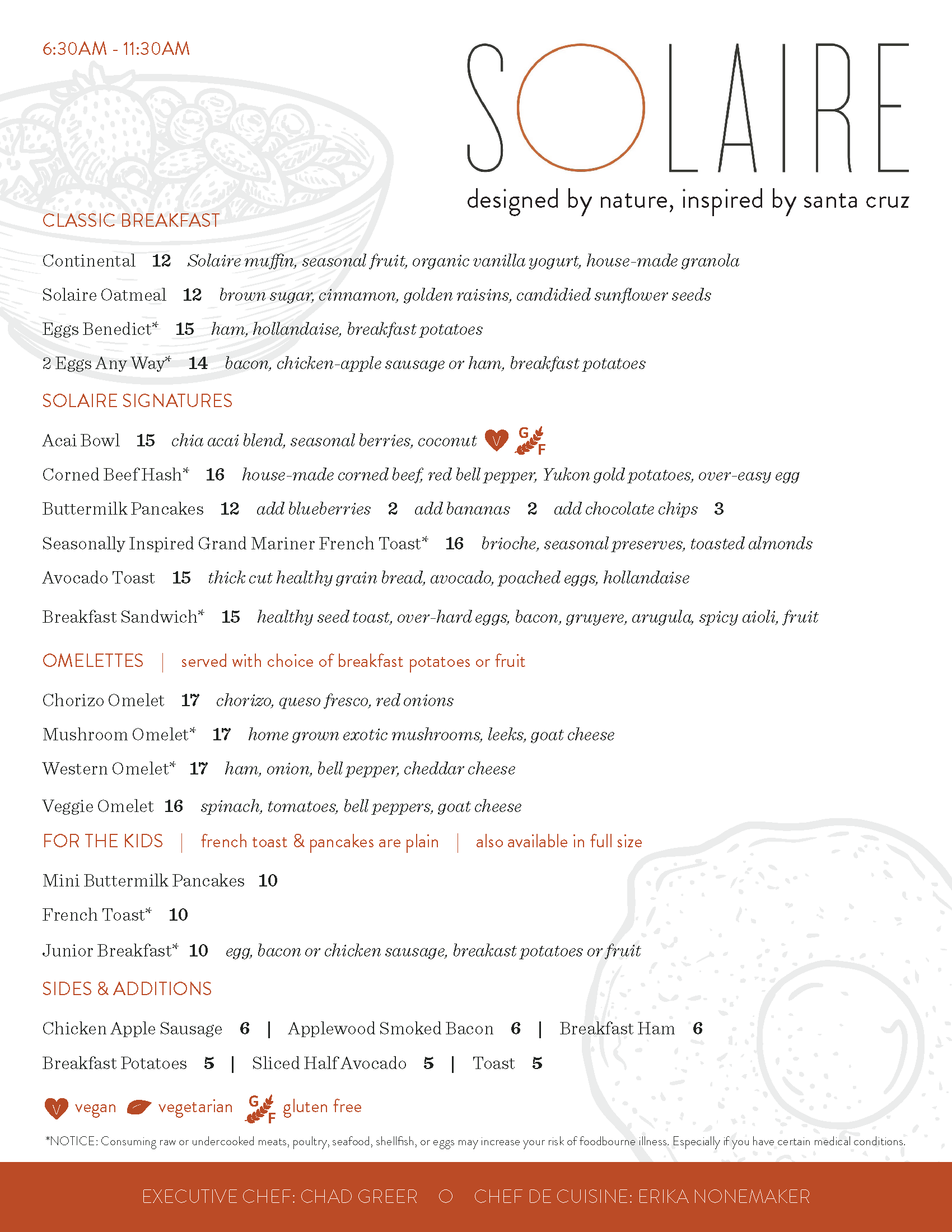 Restaurant menu.