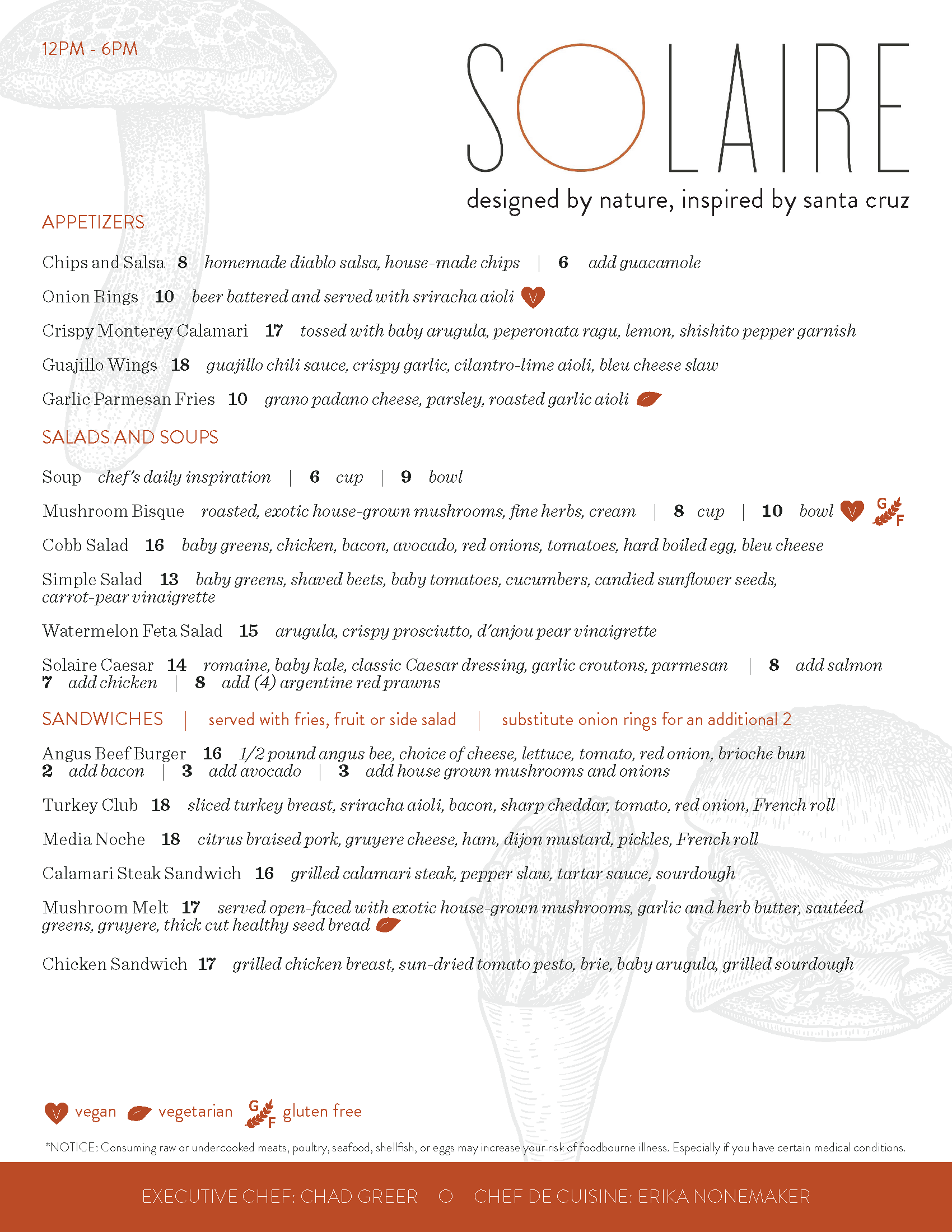 Menu concept for restaurant.