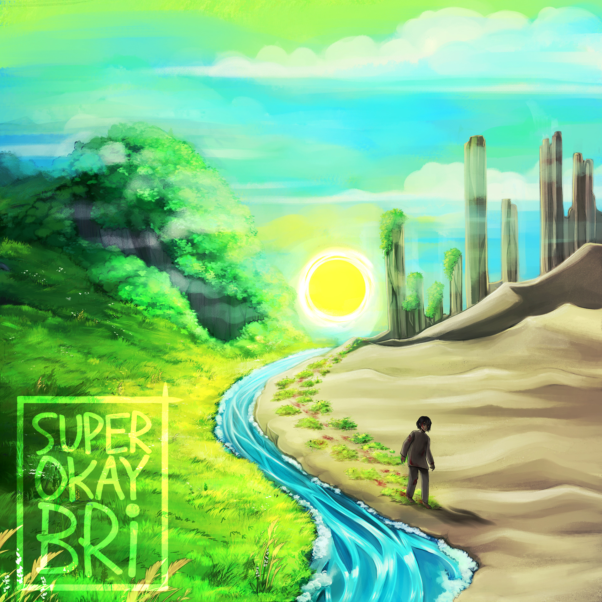 "A New Day" album art illustration for TheMadRahatter