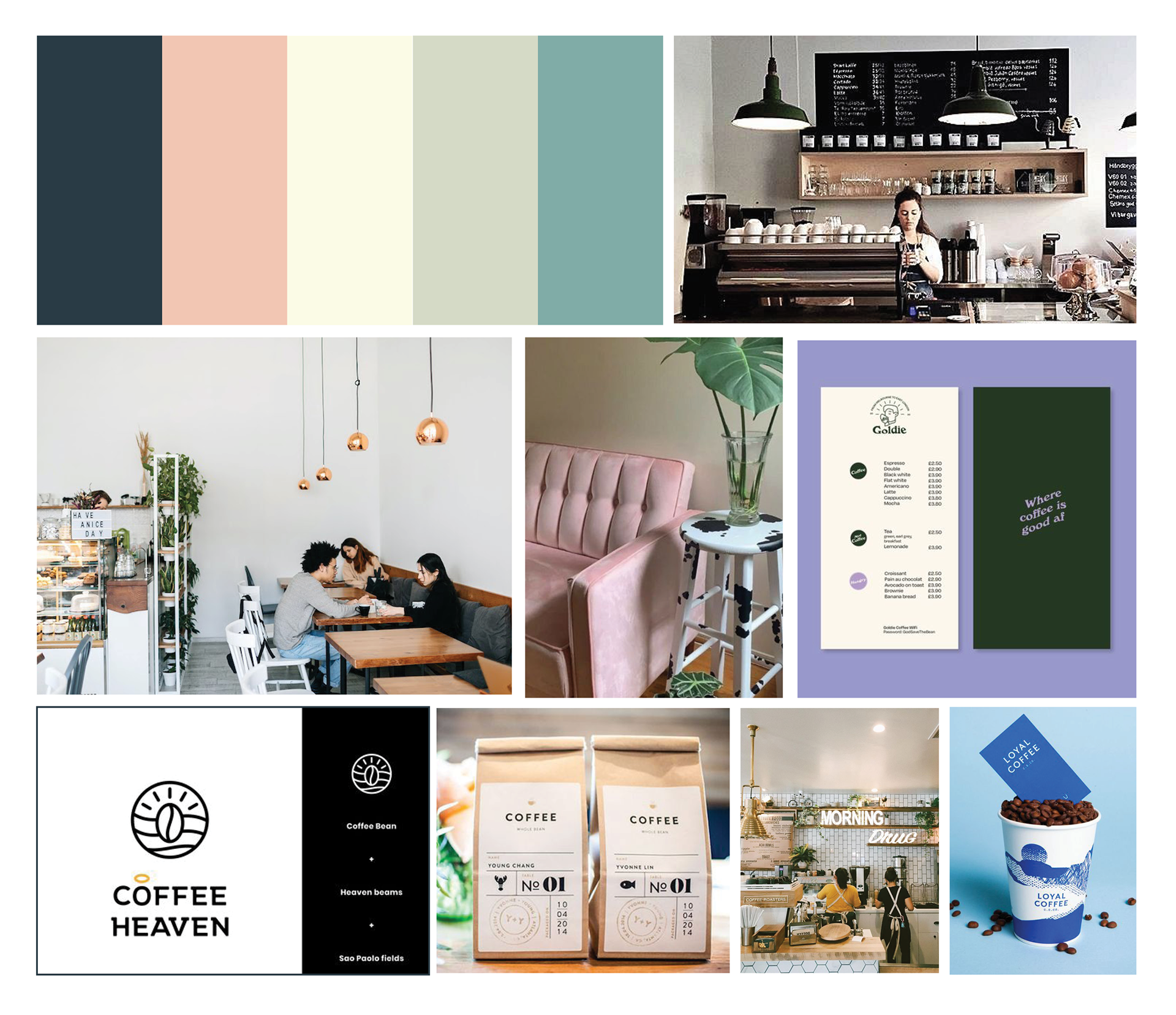 Store Moodboard - Getting a feel for the environment of the coffee shop.
