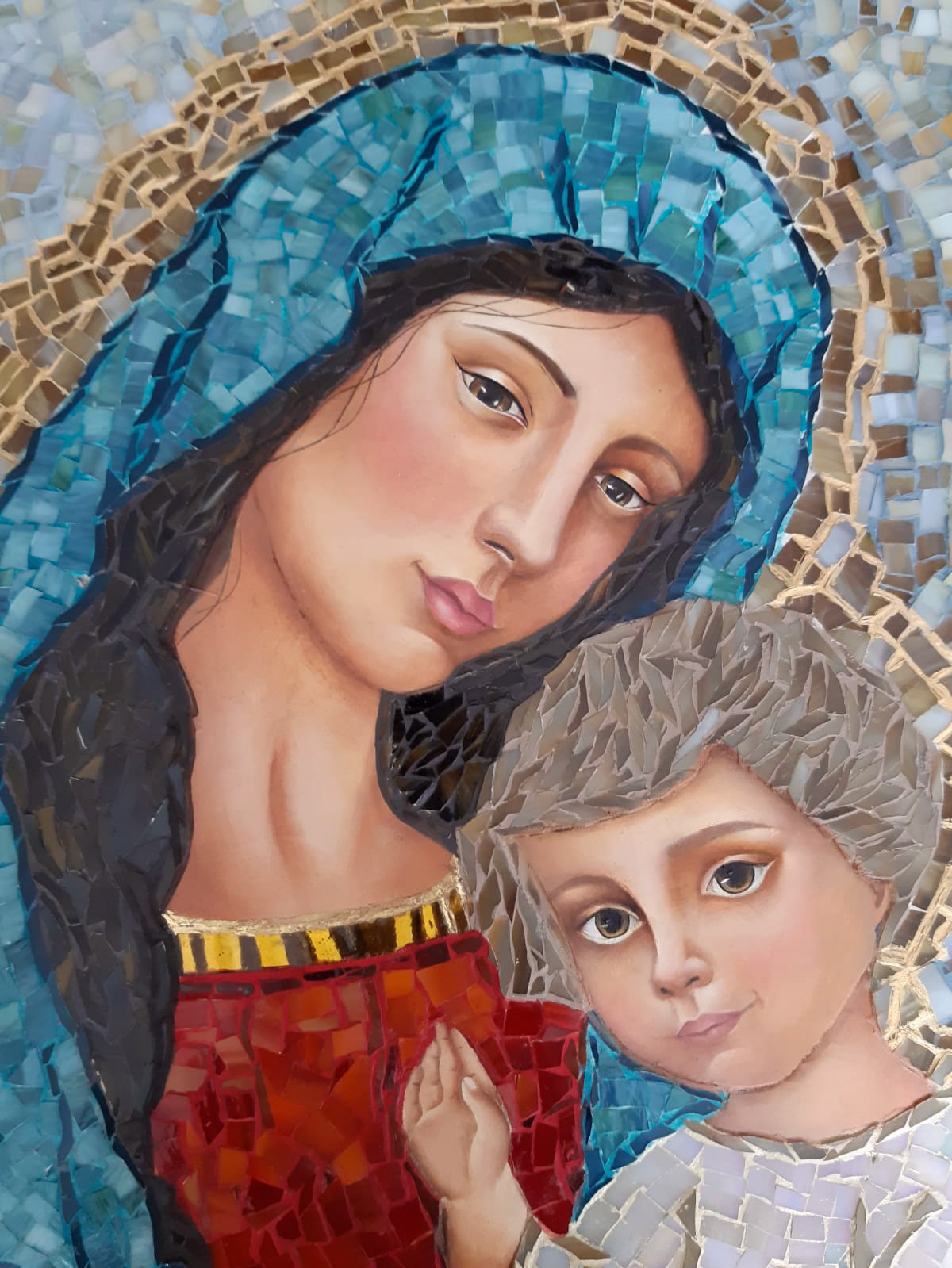 Glass and oil painting