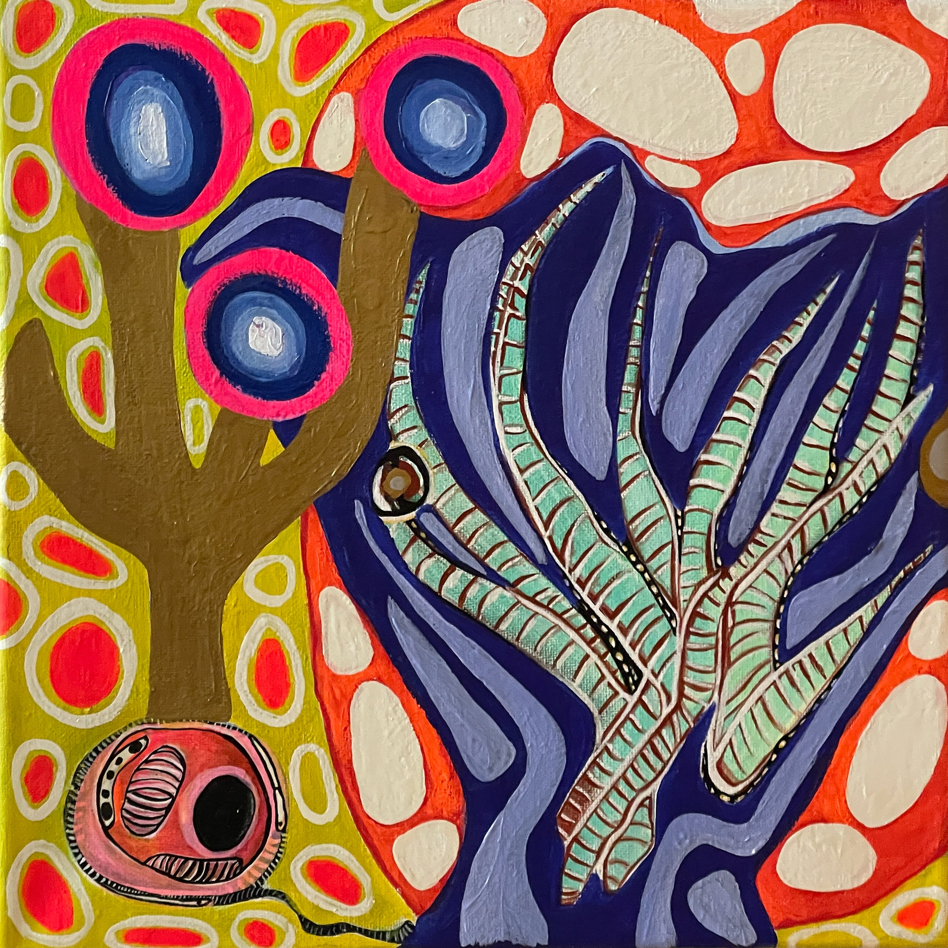 DEPTH Acrylic, enamel on canvas 12” X 12” 