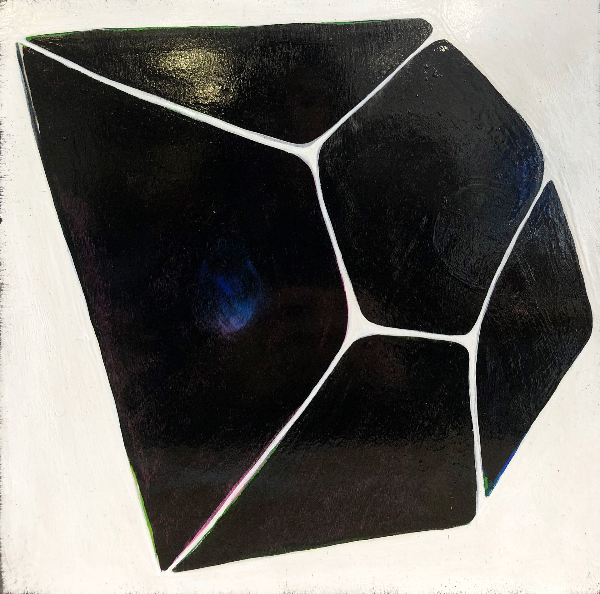 BLACK DIMOND Acrylic on wood varnished 12” X 12”