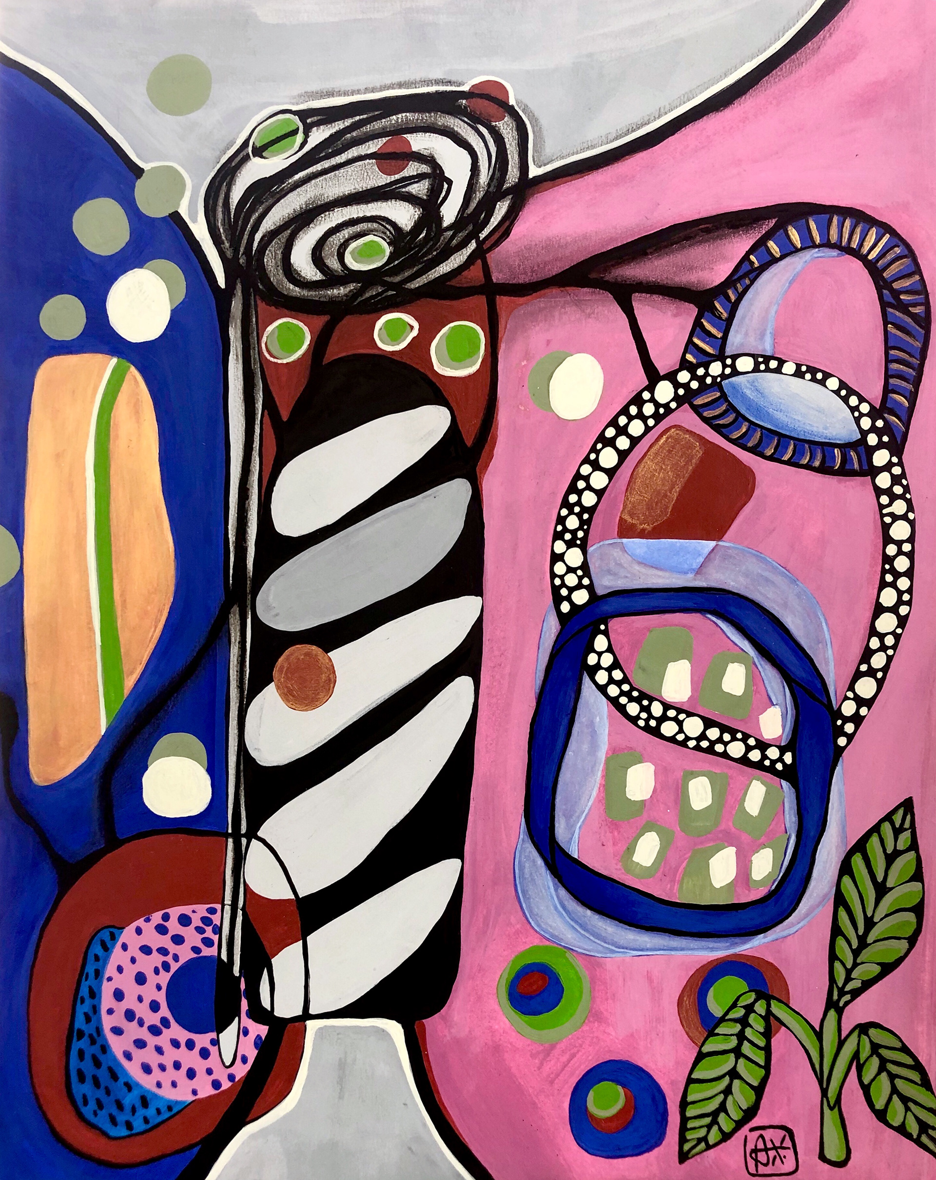 LOVE WILL KEEP US ALIVE Acrylic, oil stick & enamel on paper SOLD