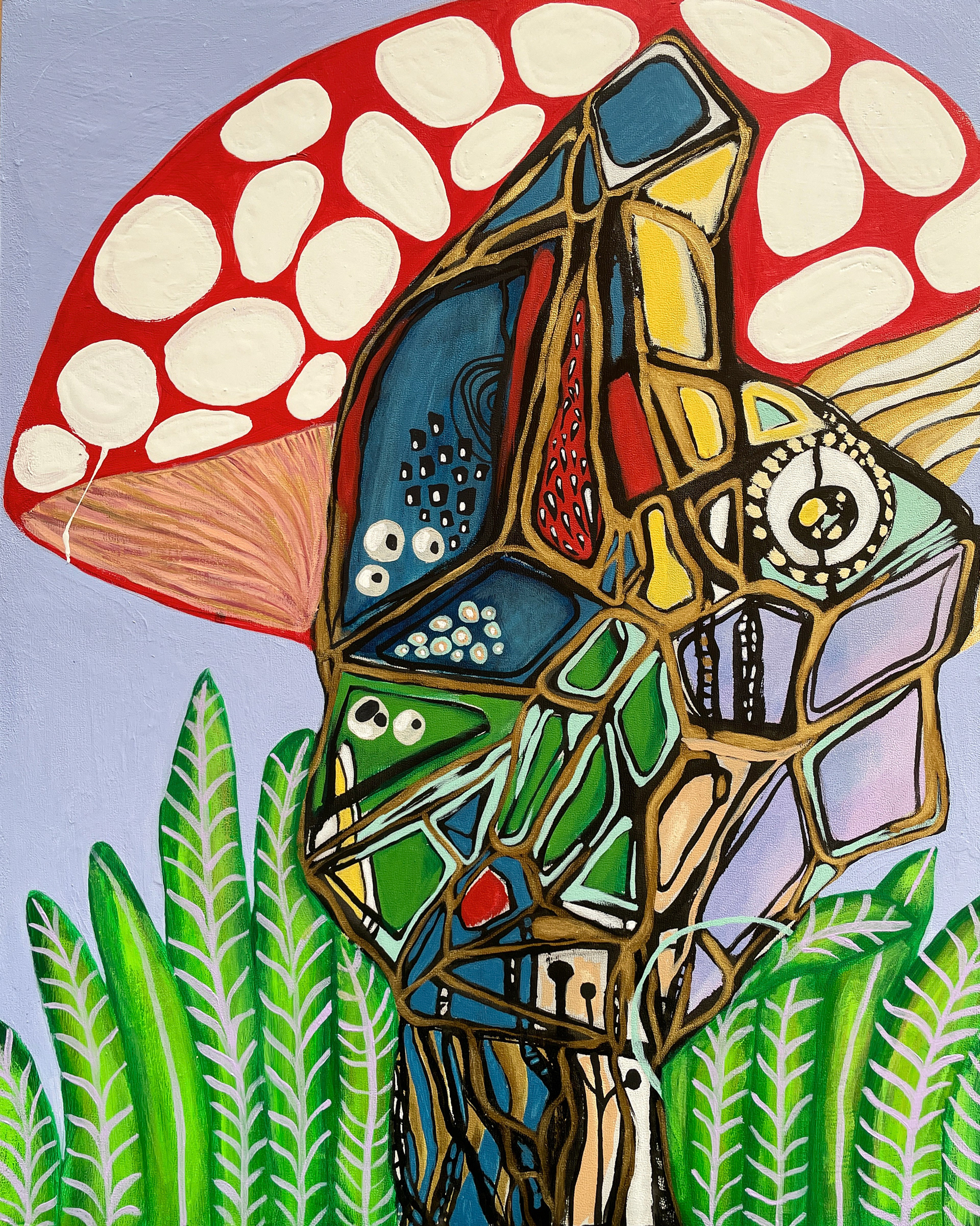 CURANDERA Acrylic, enamel on wood panel 20” X 16”