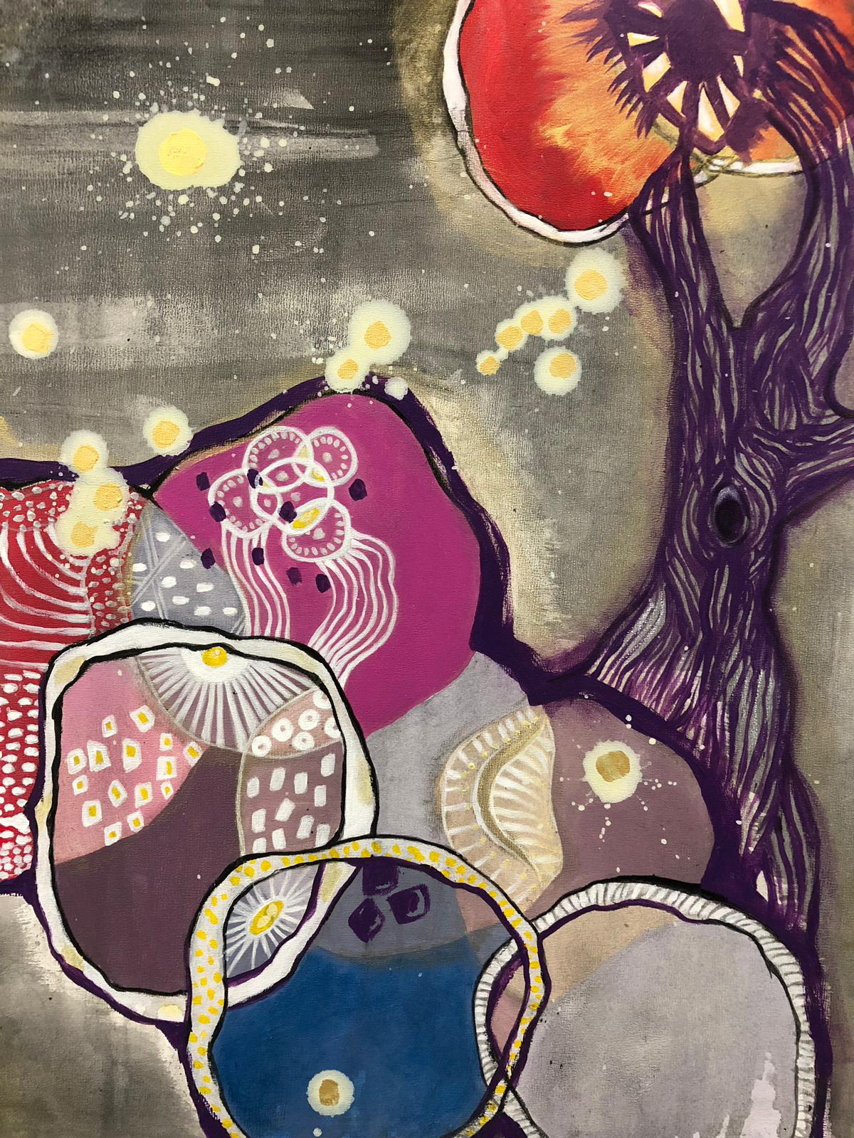 BLOOD MOON ECLIPSE Acrylic on wood panel 21” X 17” SOLD