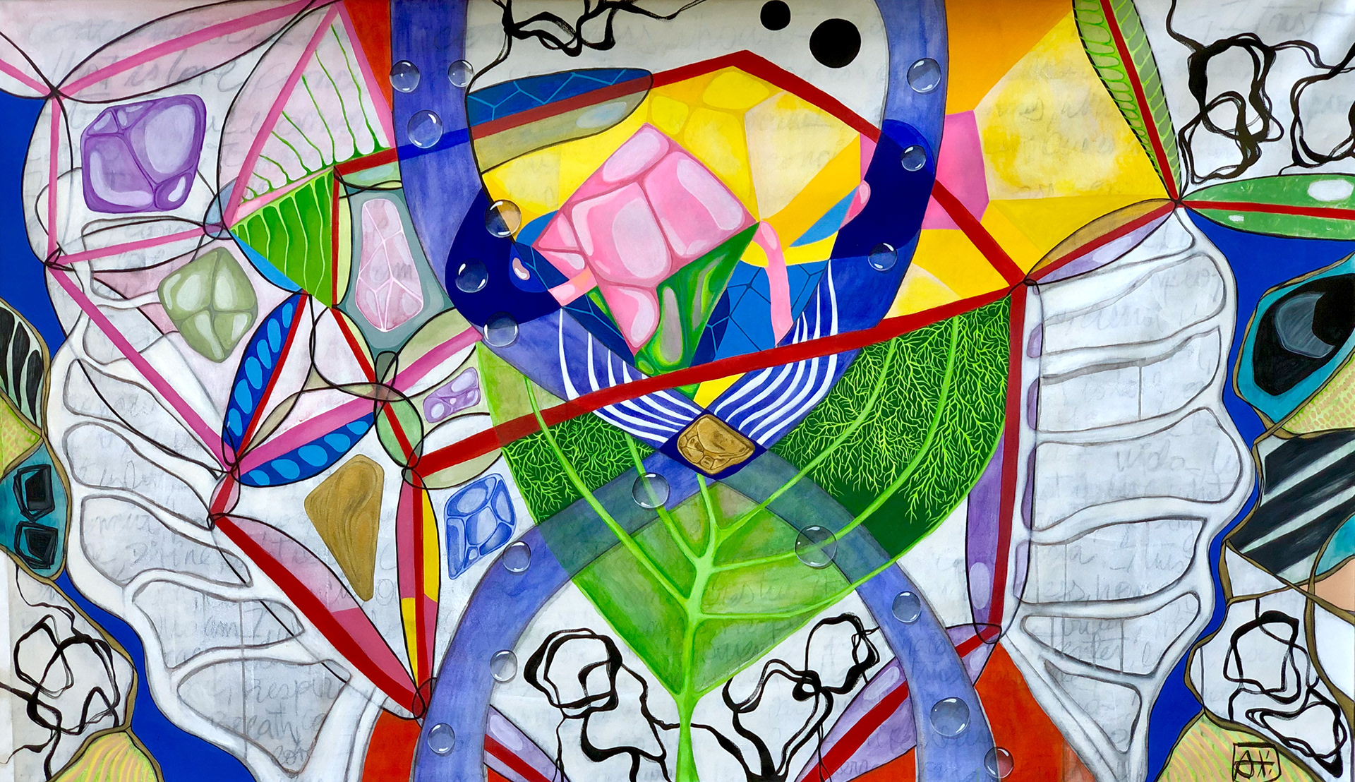 PLEXUS CARDIAC Acrylic, enamel, charcoal on canvas 79” X 99” SOLD