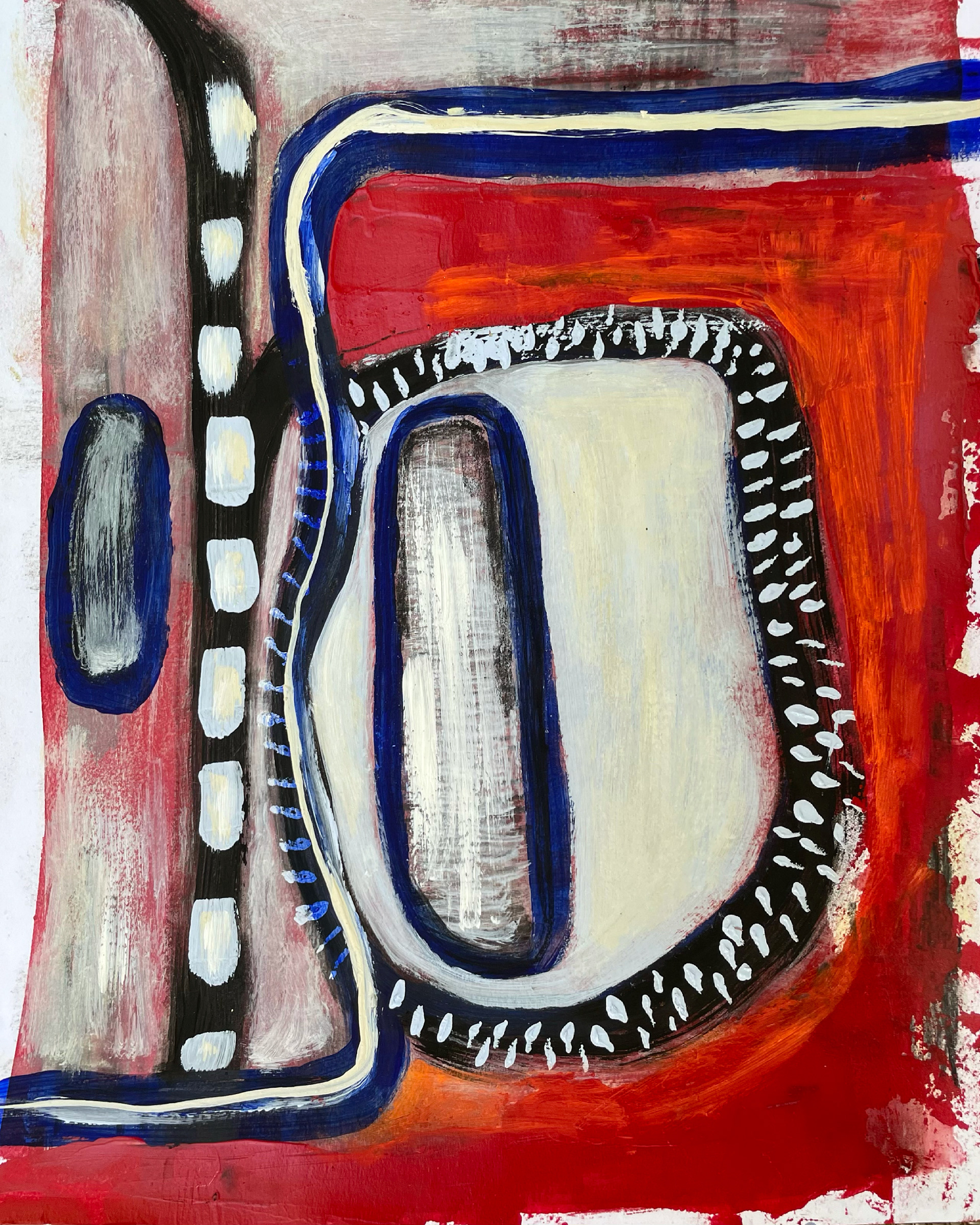 THE END Acrylic & enamel on canson paper 9” X 12”