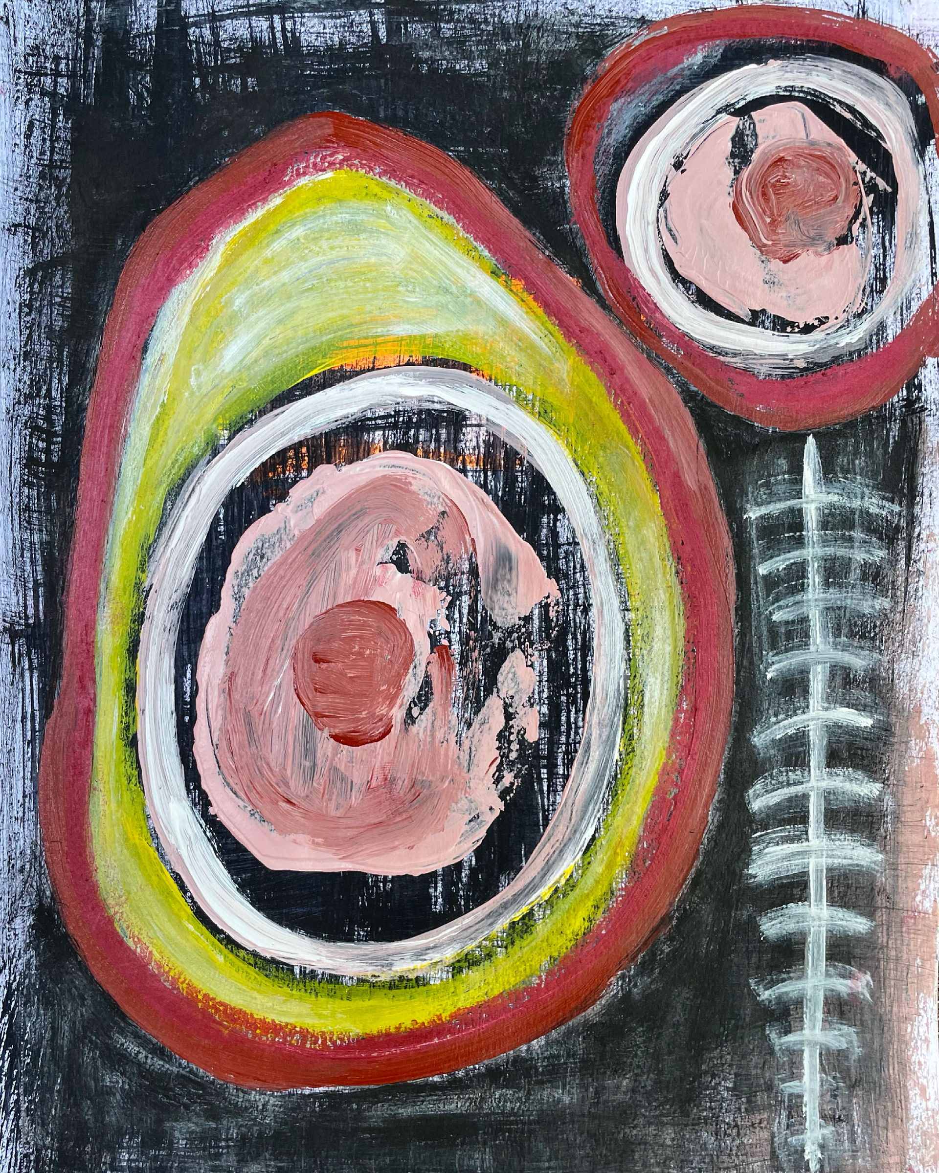 DENIAL Acrylic, oil stick & pastel on canson paper 9” X 12”