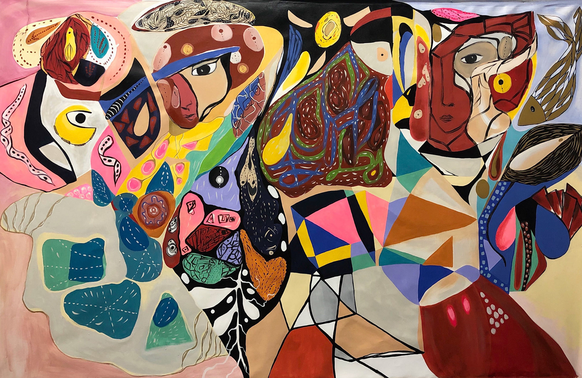 Chokkan- Teki Collaboration Acrylic & enamel on canvas  60” X 40”