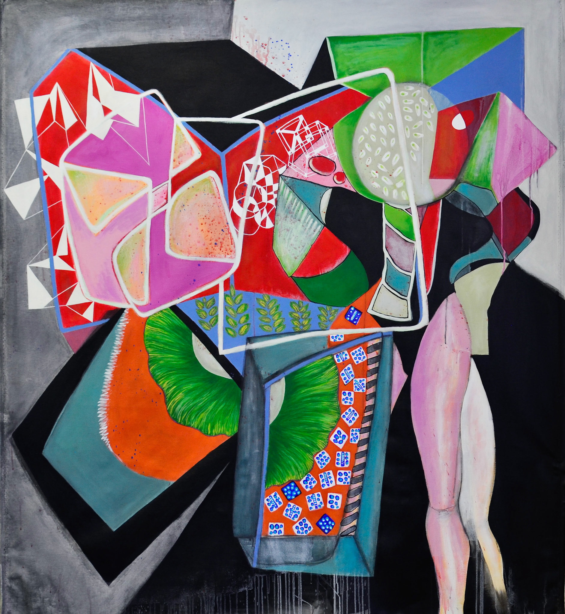 AZABACHE Acrylic & charcoal on canvas 72” X 65”