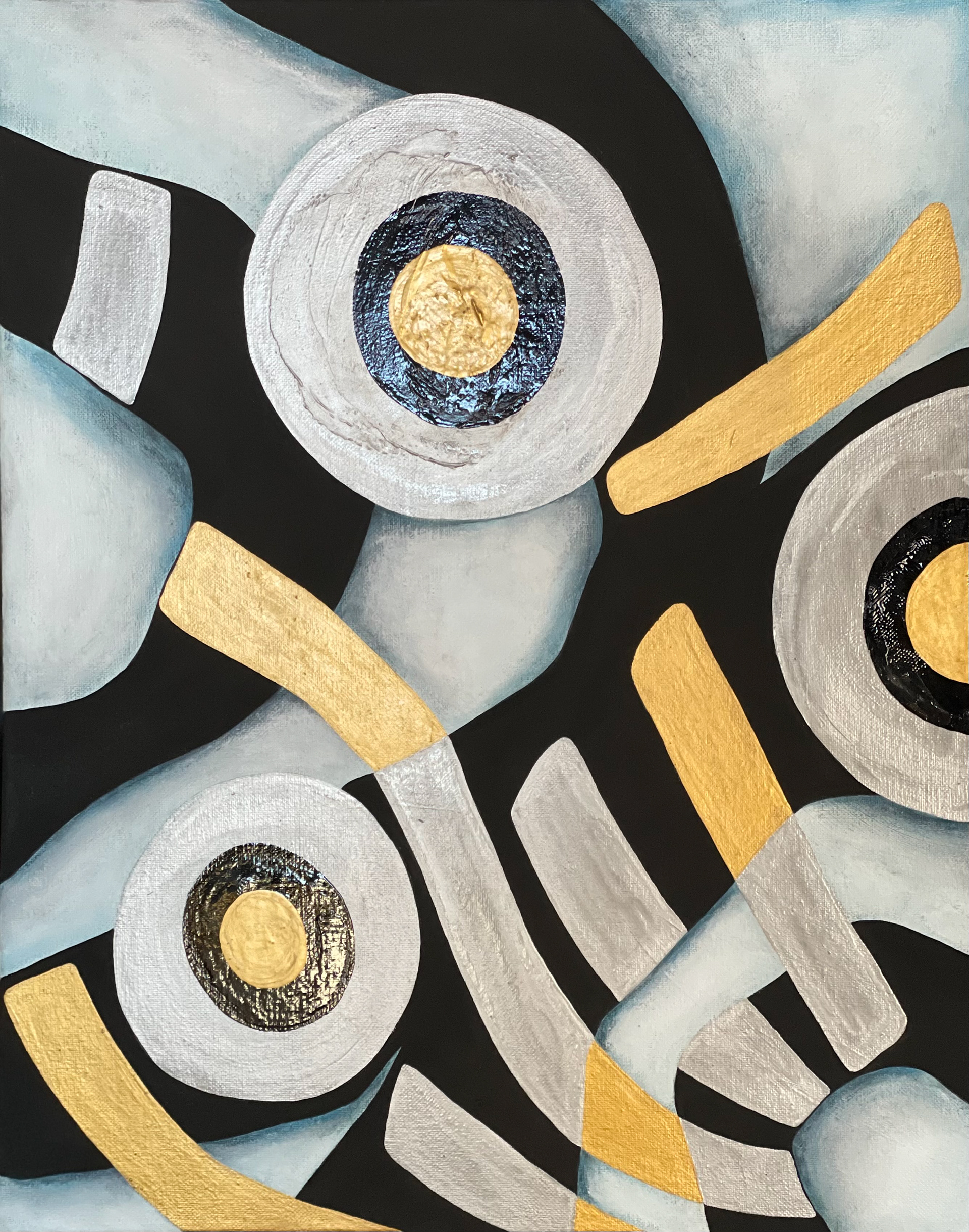 TELEPATHY Acrylic, enamel & pastel on canvas 20” X 15”