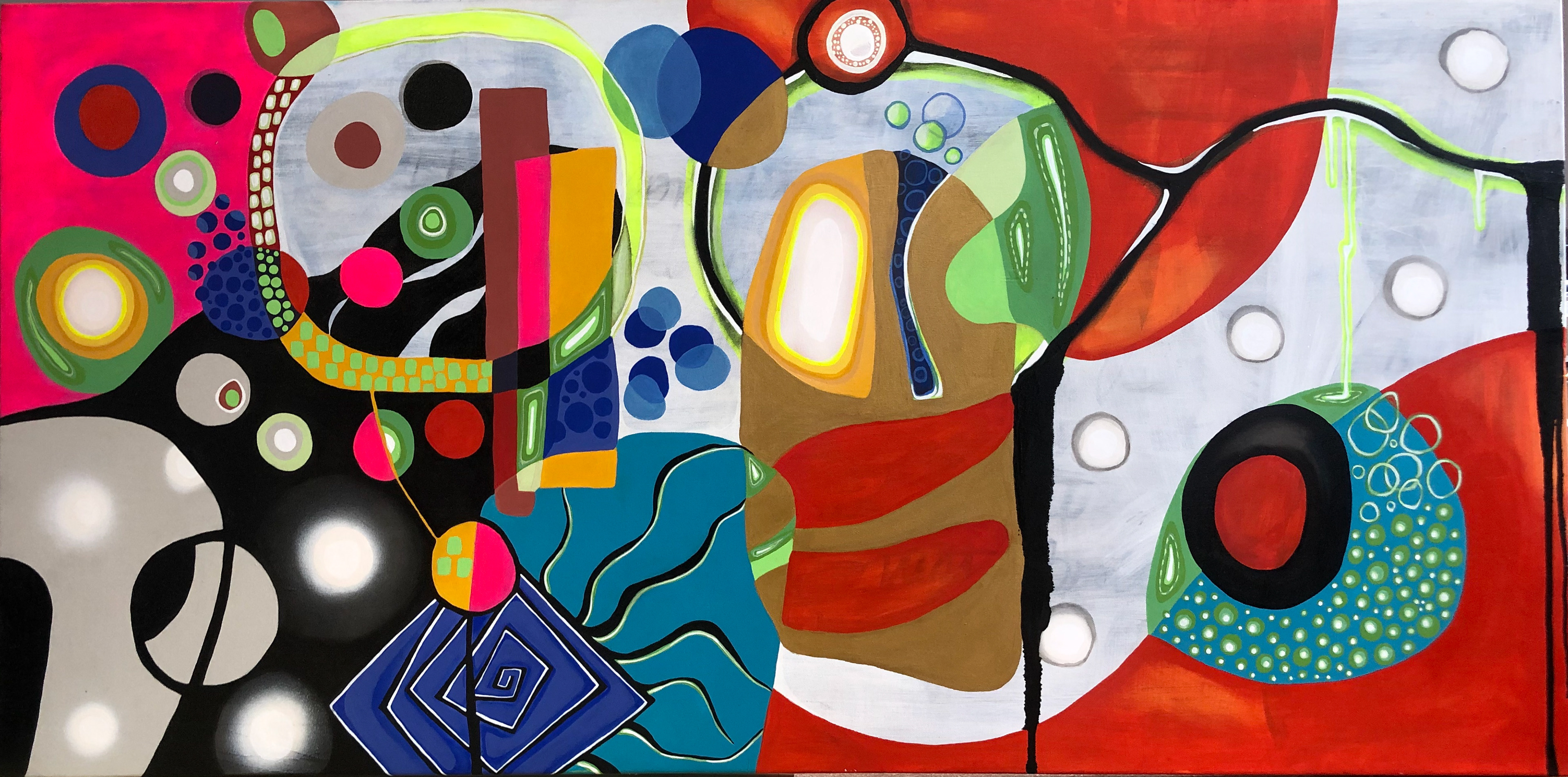 AWAKENING-ENERGY Acrylic, enamel & spray on canvas 47” X 20” SOLD