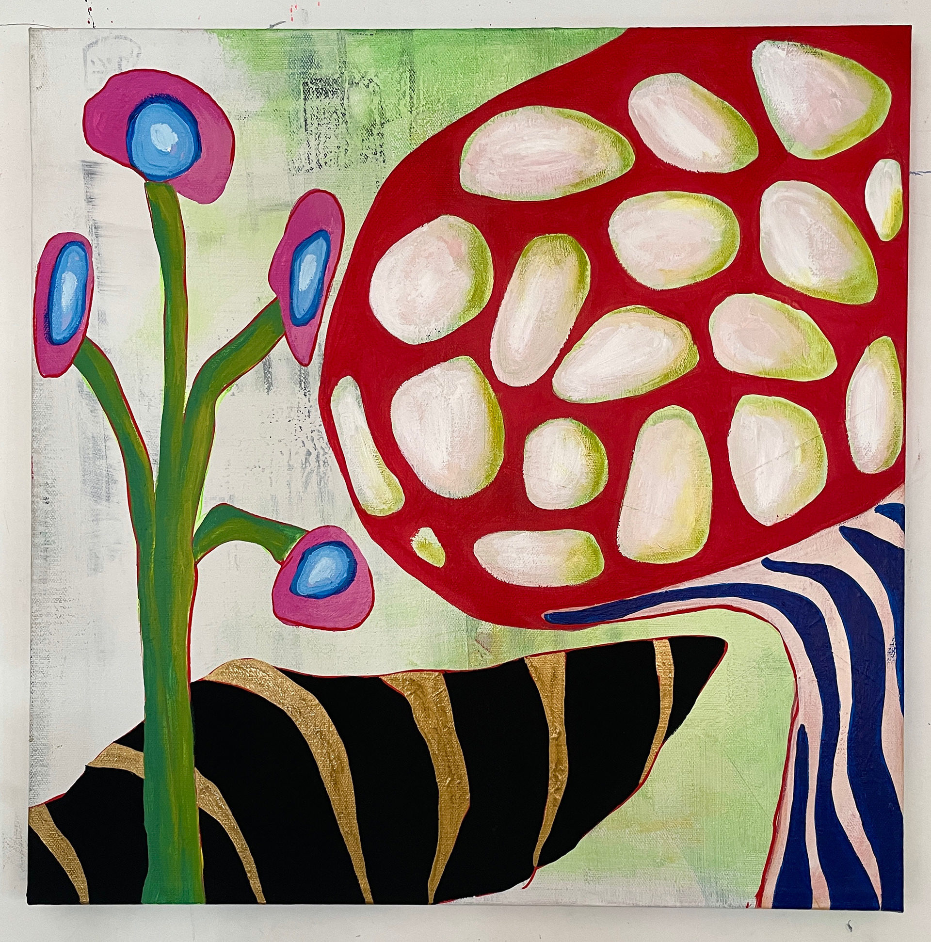 TOGETHER WE ARE STRONGER Acrylic, enamel on canvas 20” X 20”