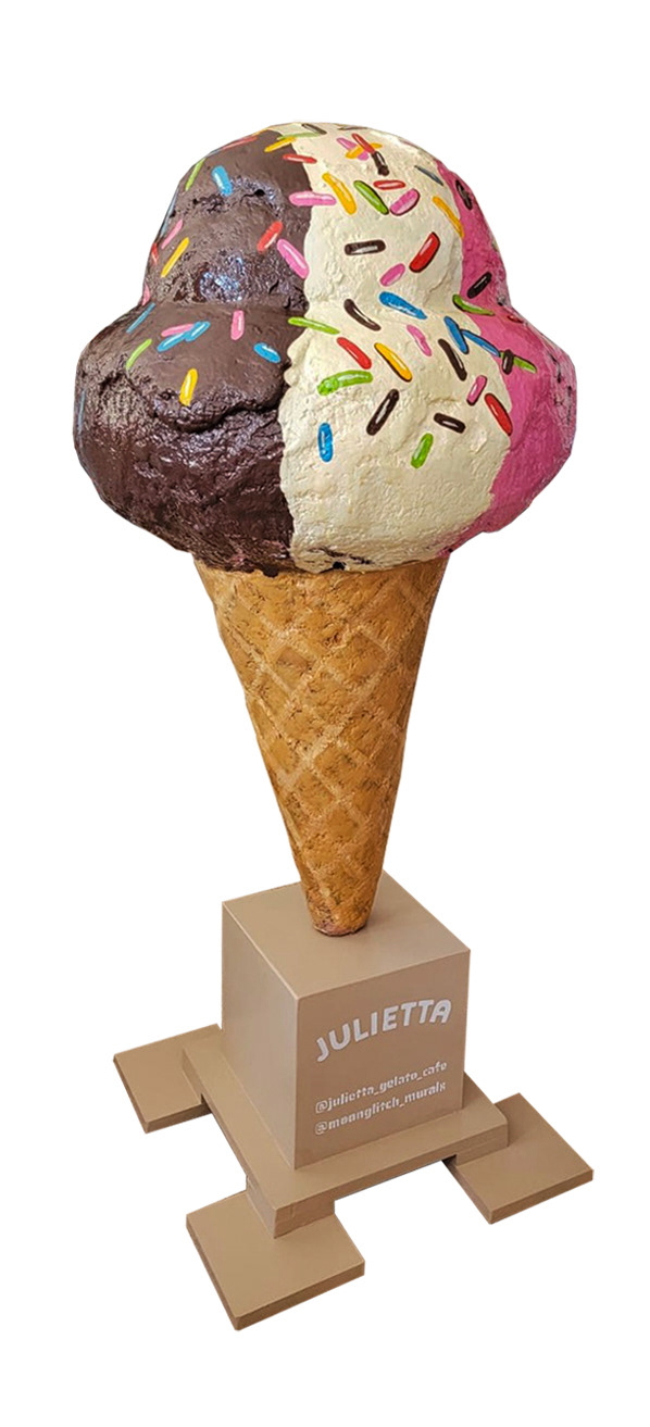 Julietta Gelato Cafe West Village NY 6’ x 5.5' ft ice cream sculpture