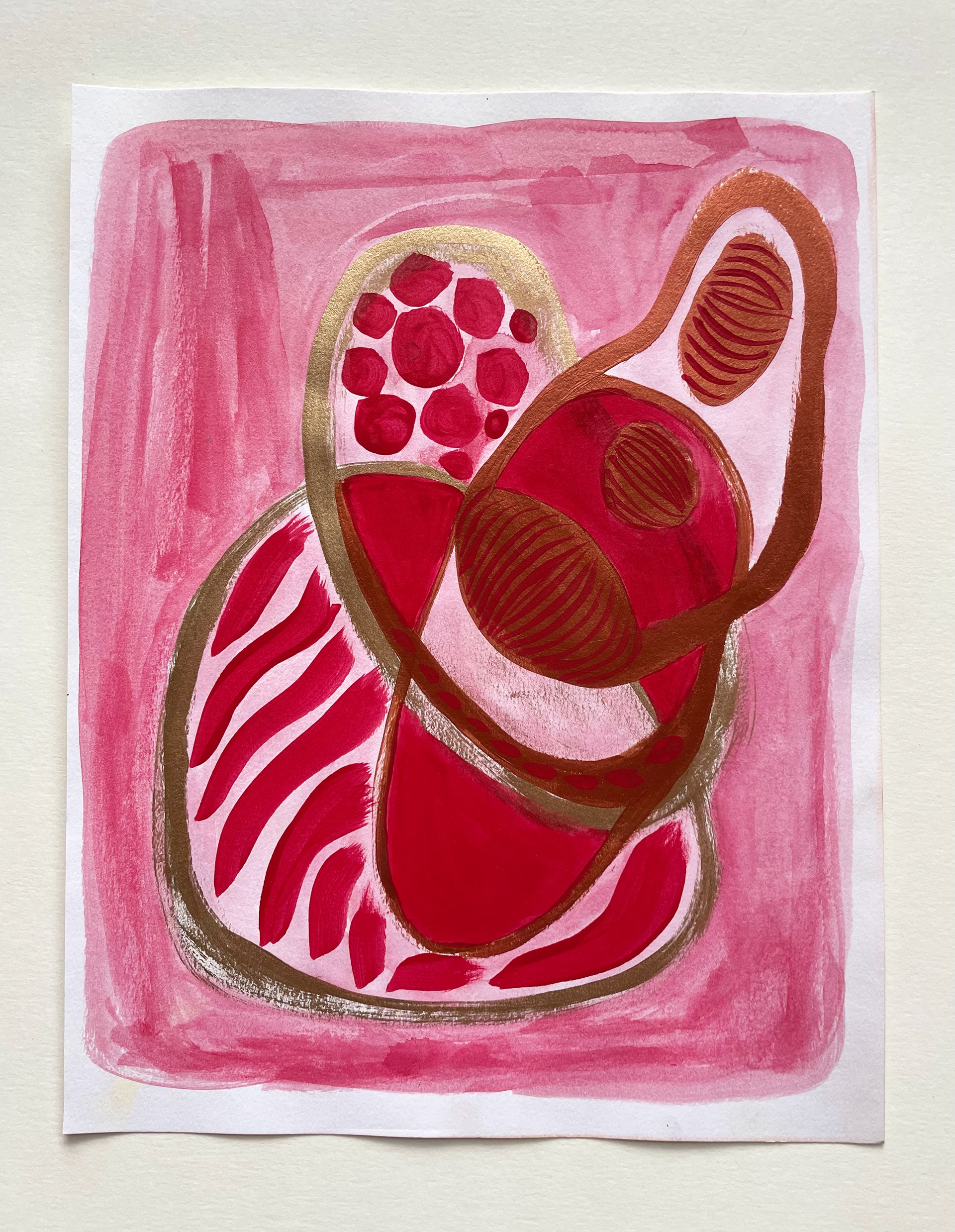 COME CLOSER Acrylic, enamel & pastel on canson paper 9” X 12”