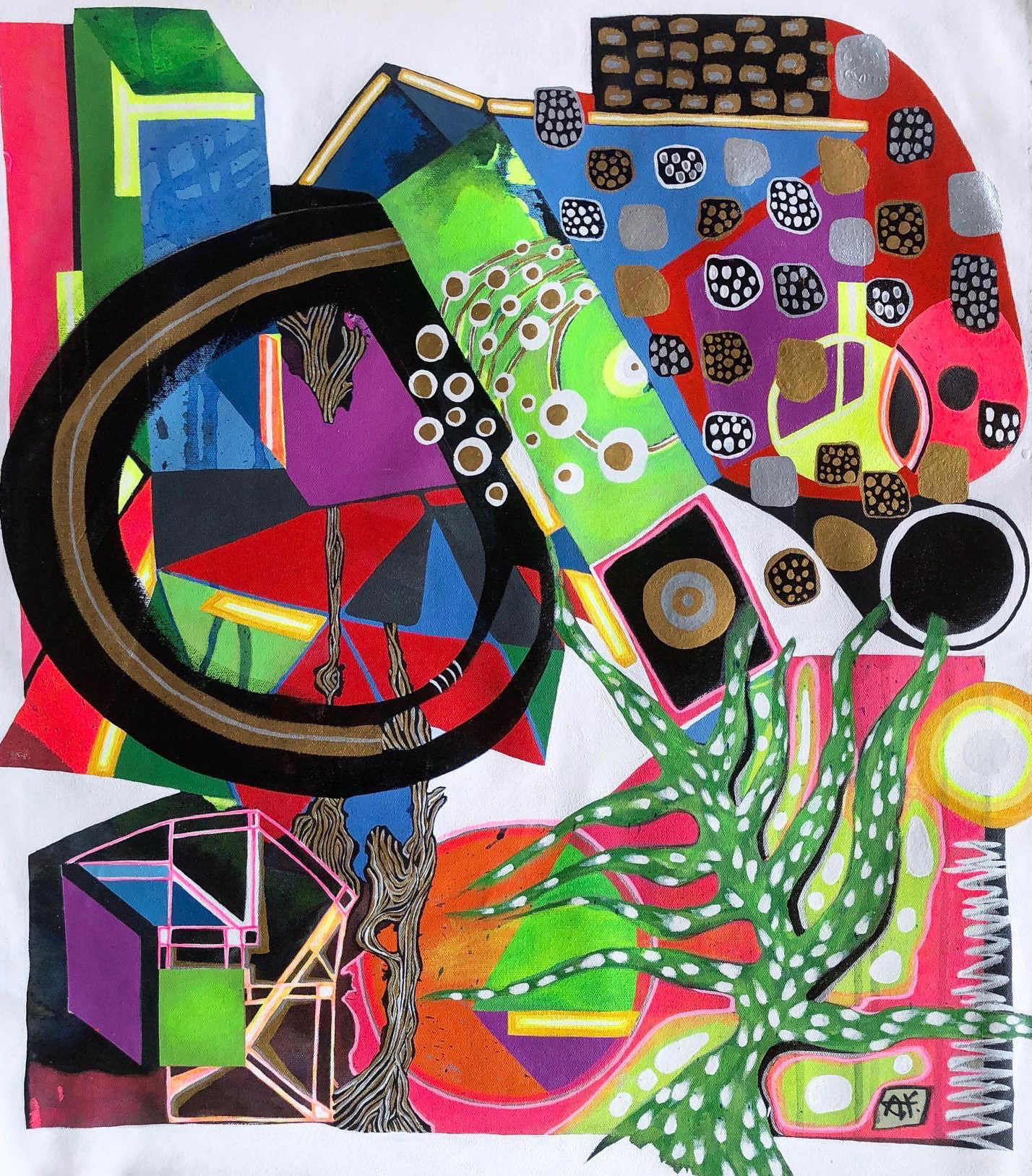 PANDORA BOX Acrylic & enamel on canvas 28” X 24”