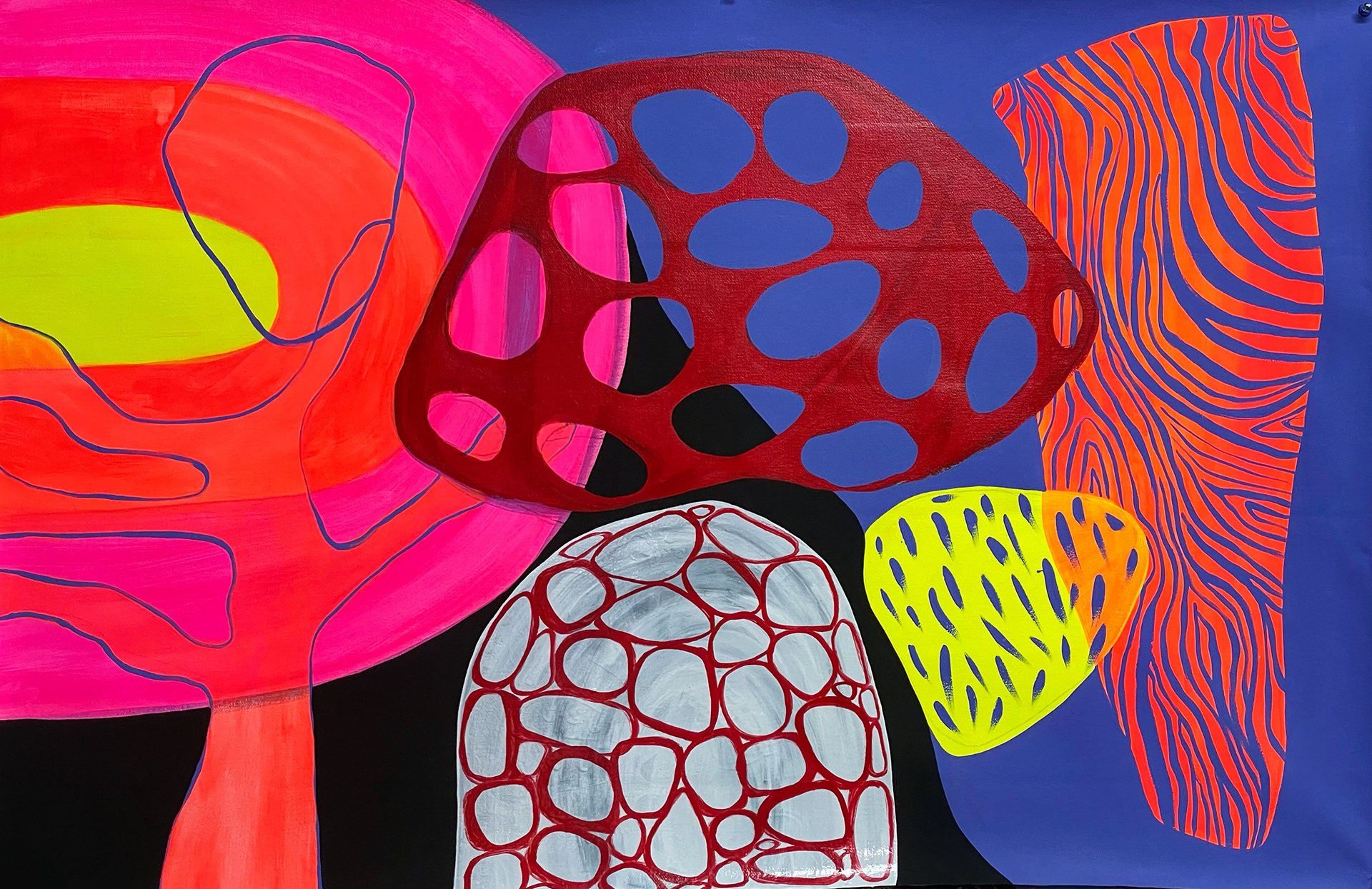 GALAXIA Acrylic & enamel on canvas 36” X 24”