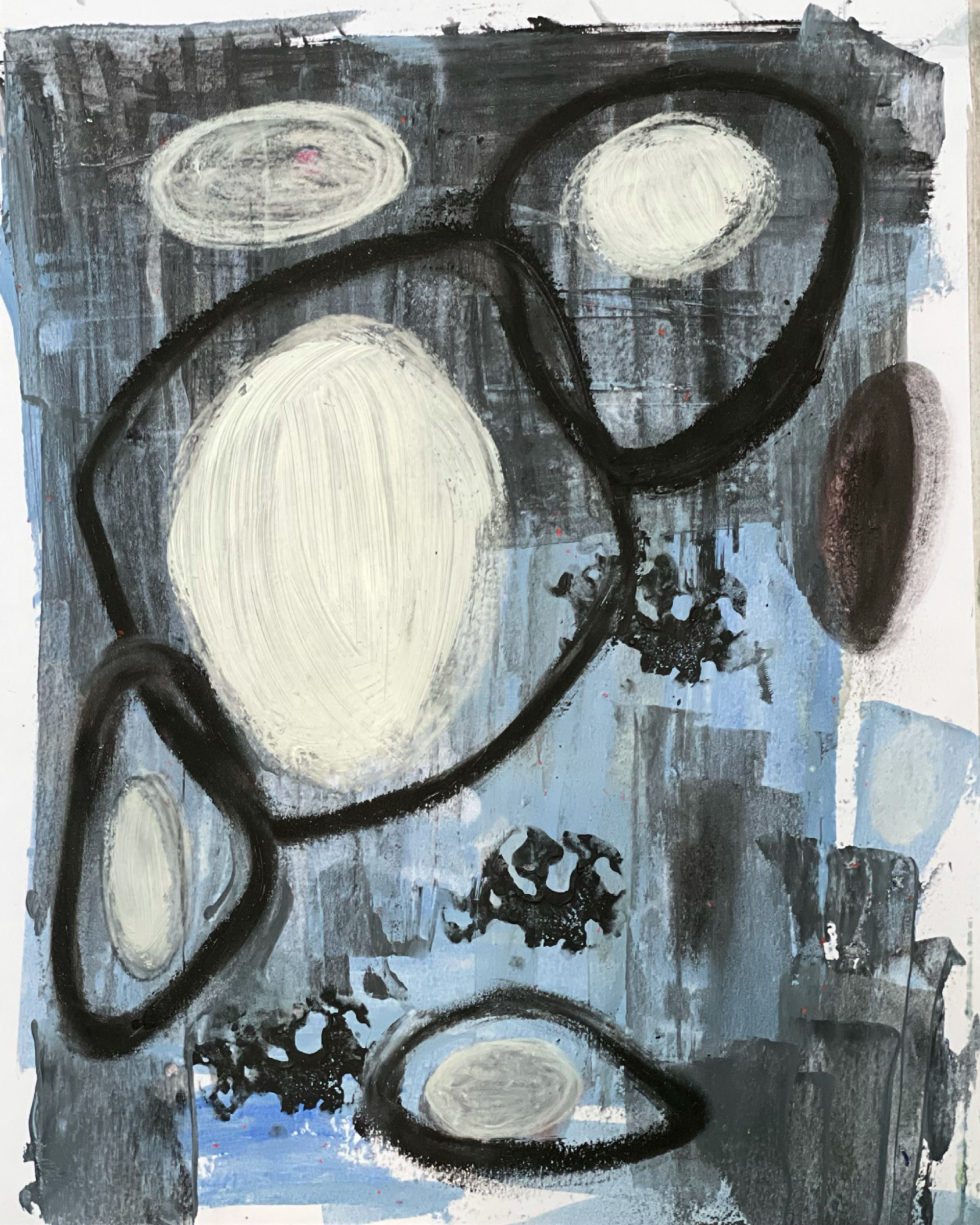 UNSETTLE Acrylic & pastel on canson paper 9” X 12”
