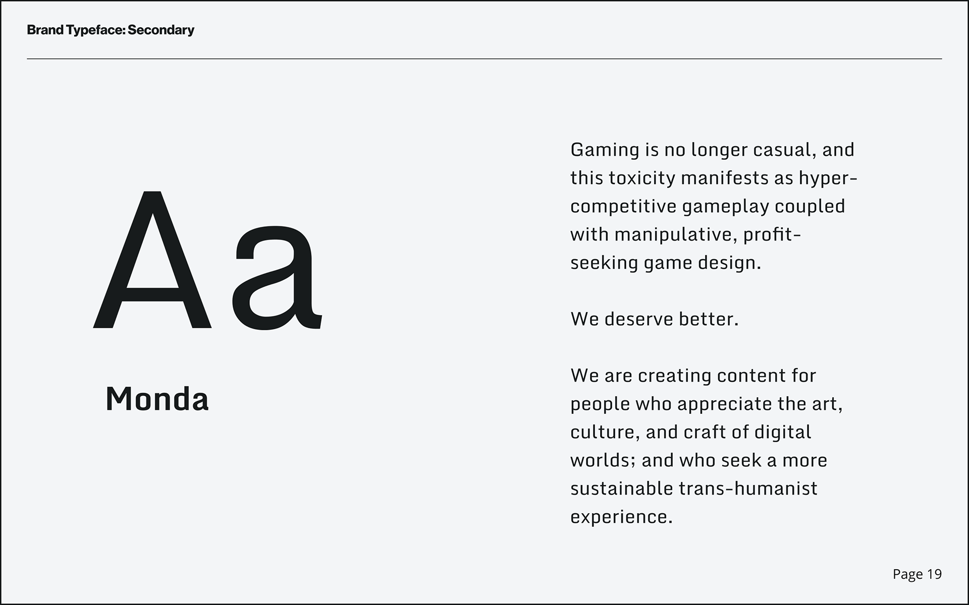 Typography requirements
