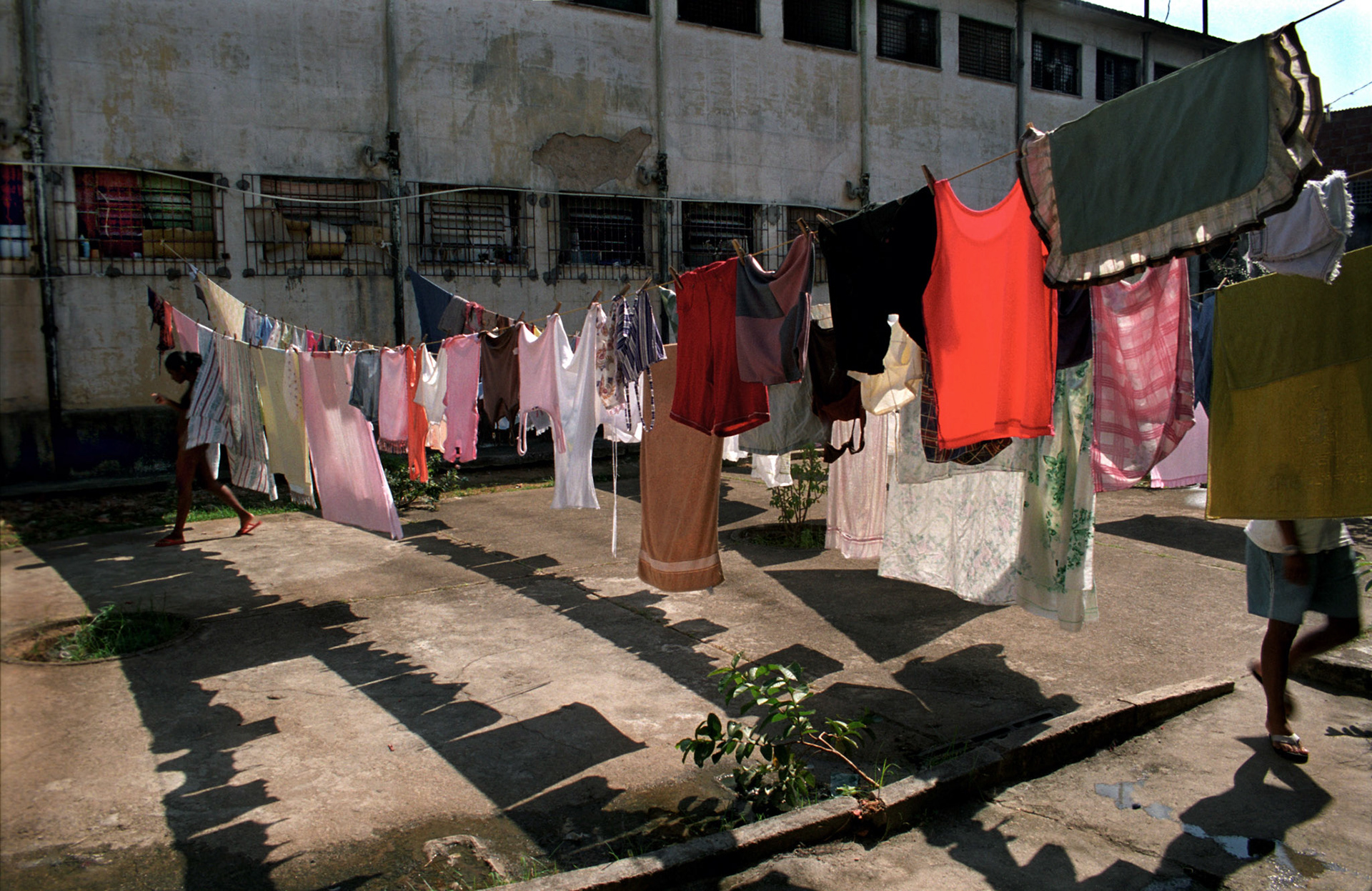 Washing line at the prison's main courtyard.