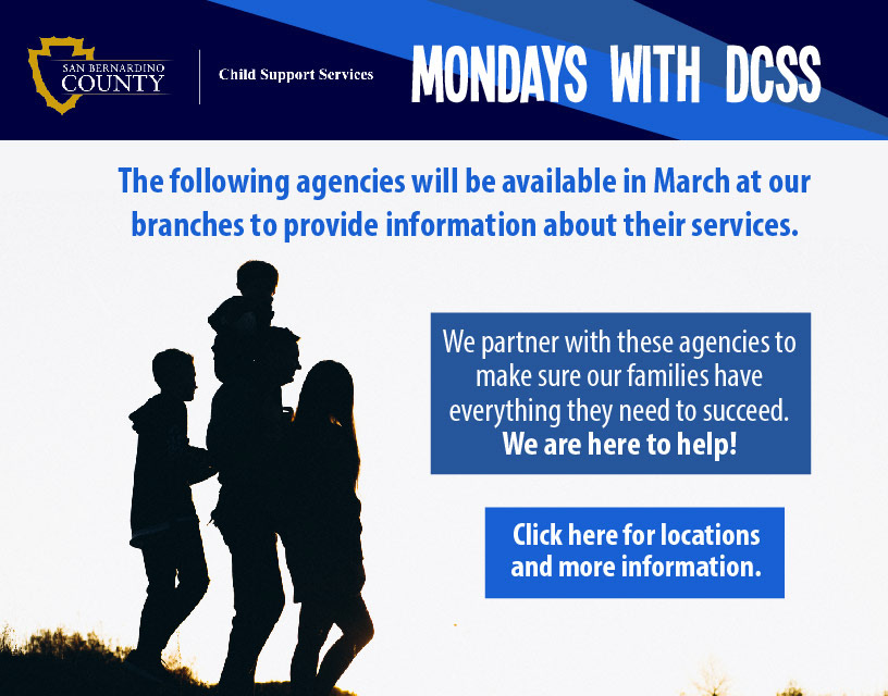 San Bernardino County Department of Child Support Services - Graphic for Instagram / Website Slider