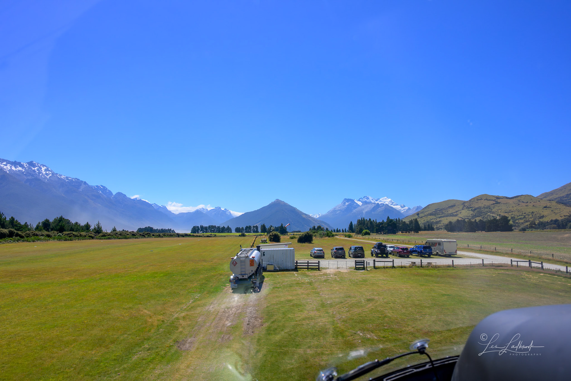 Coming into land back at the Glenorchy airport.