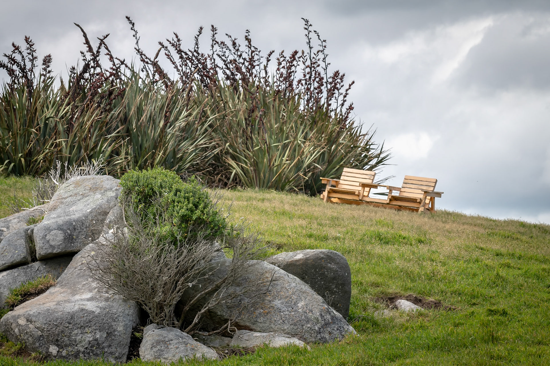 A seat with a view to the ocean.