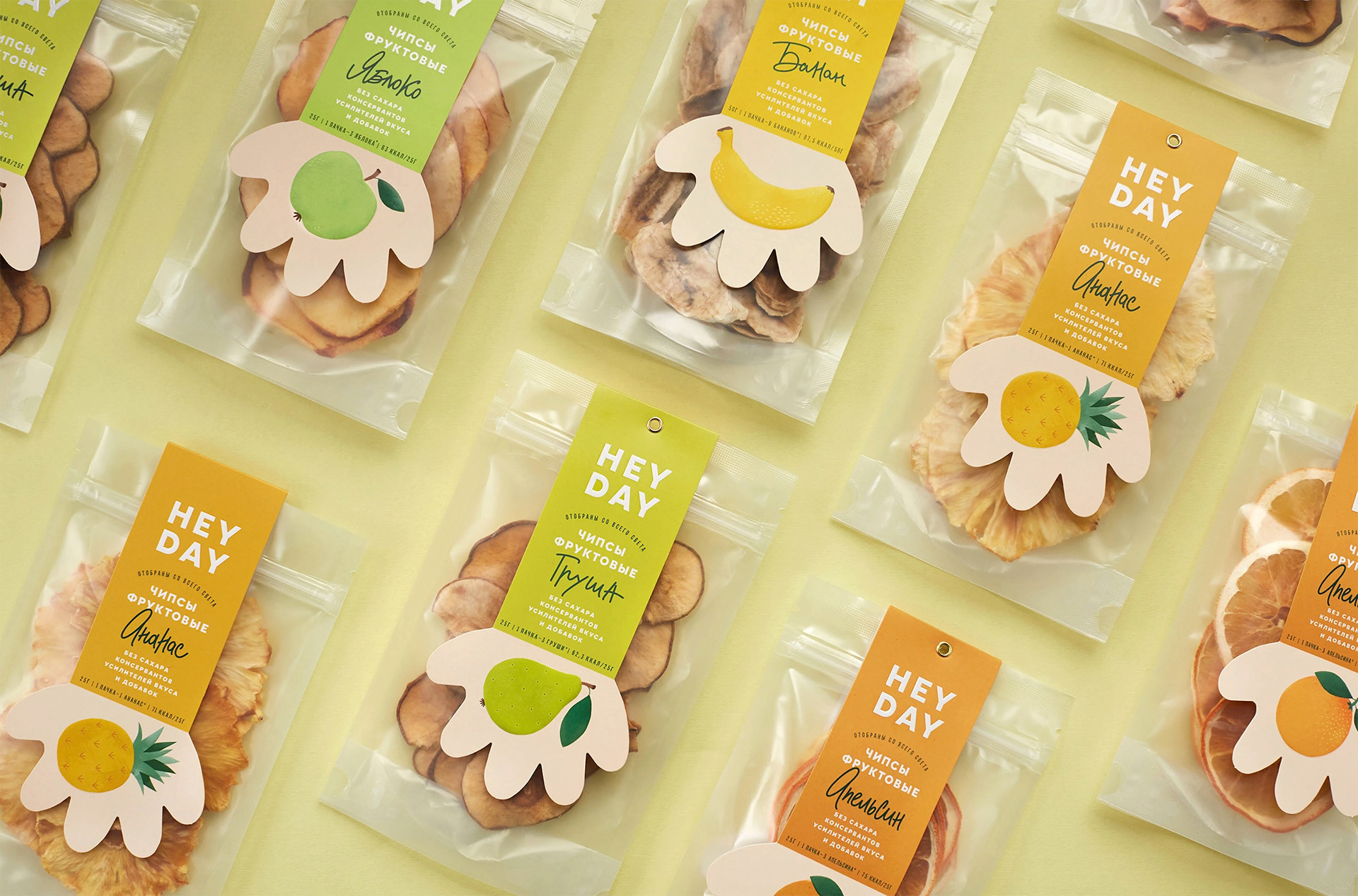 Warm and playful packaging design illustrations in simple, flat style
