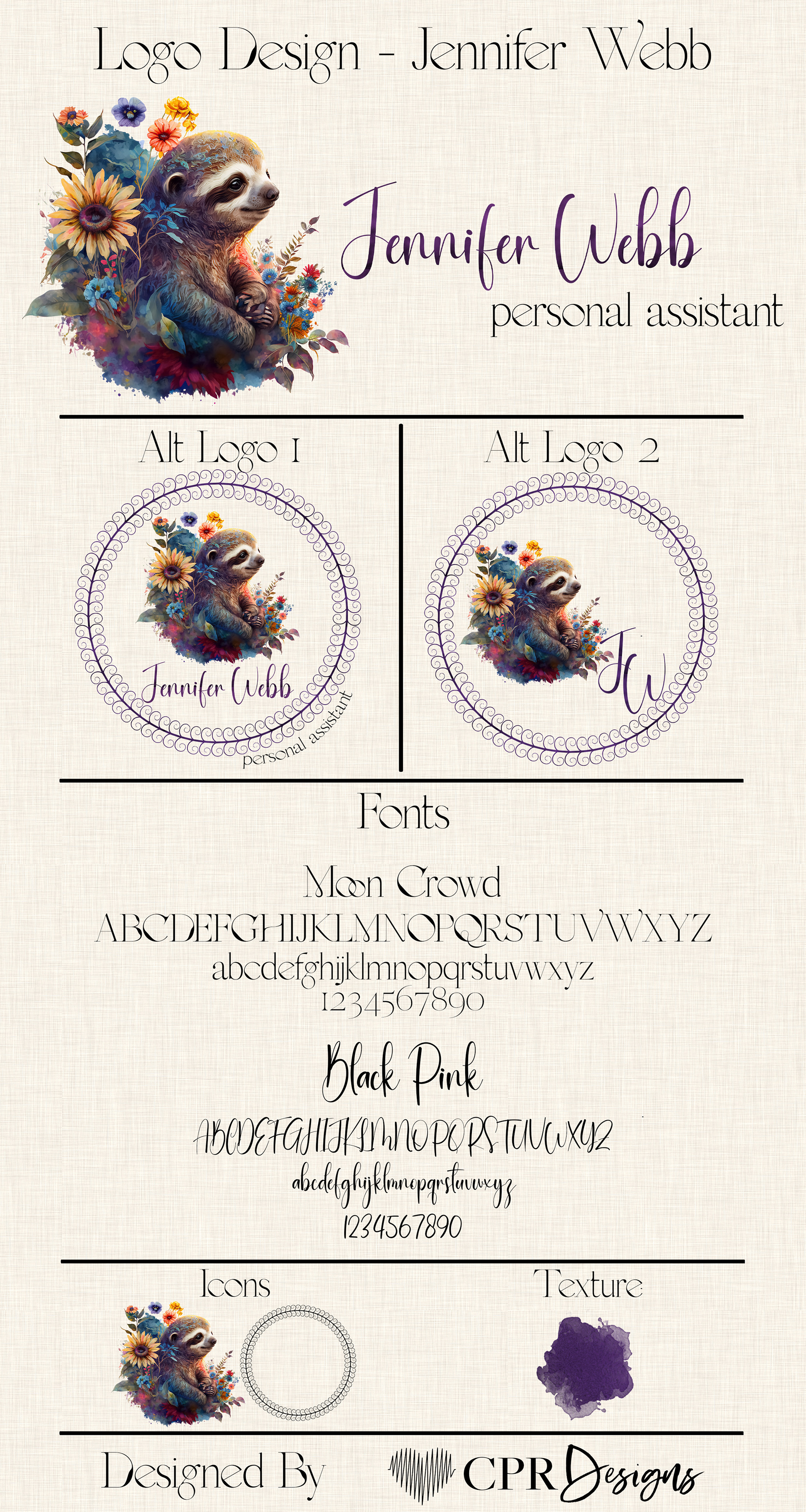 Custom Branding Package for Personal Assistant Jennifer Webb