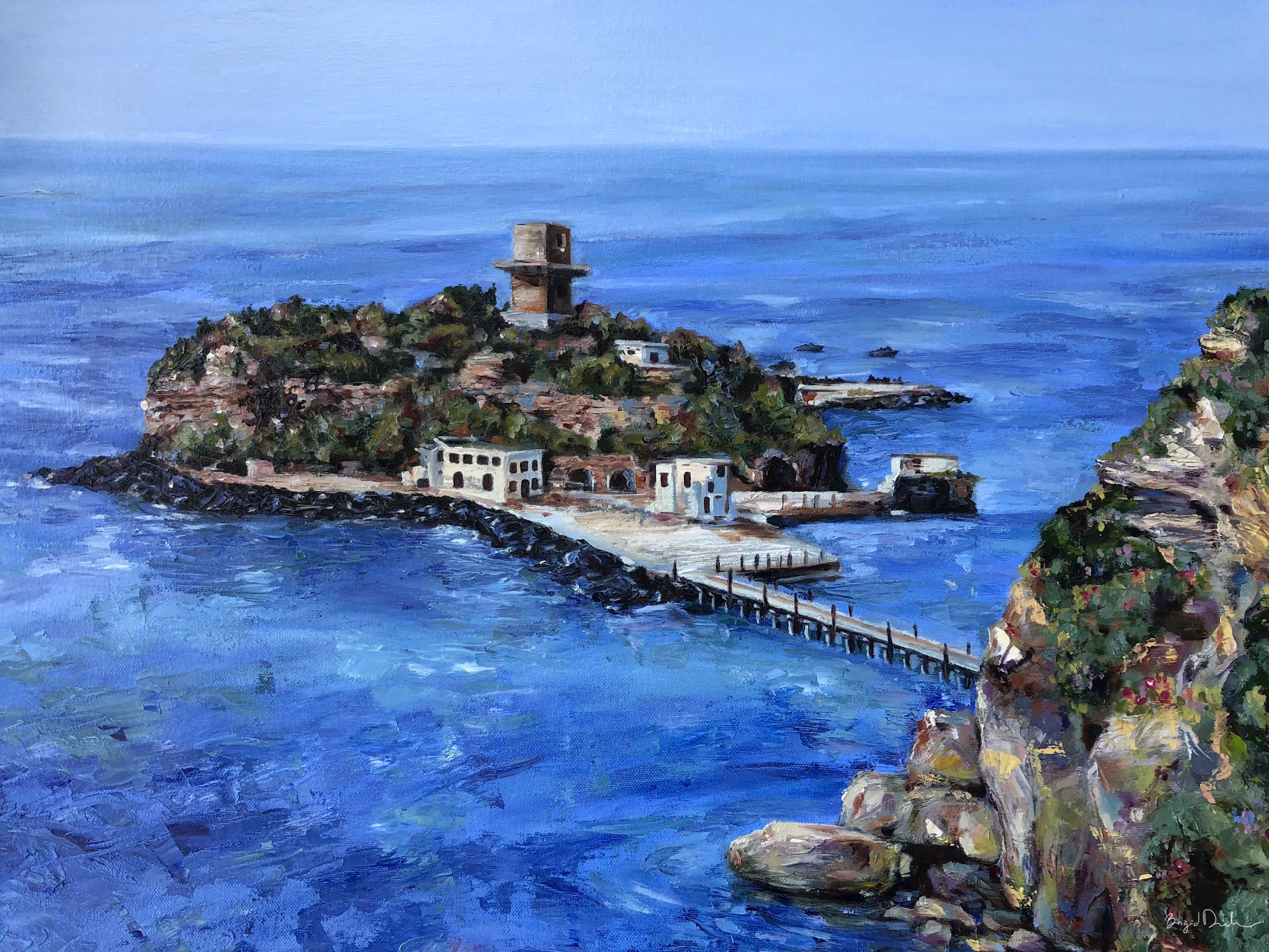 Italian Seascape: Oil Paint on Canvas 24 x 18 in.