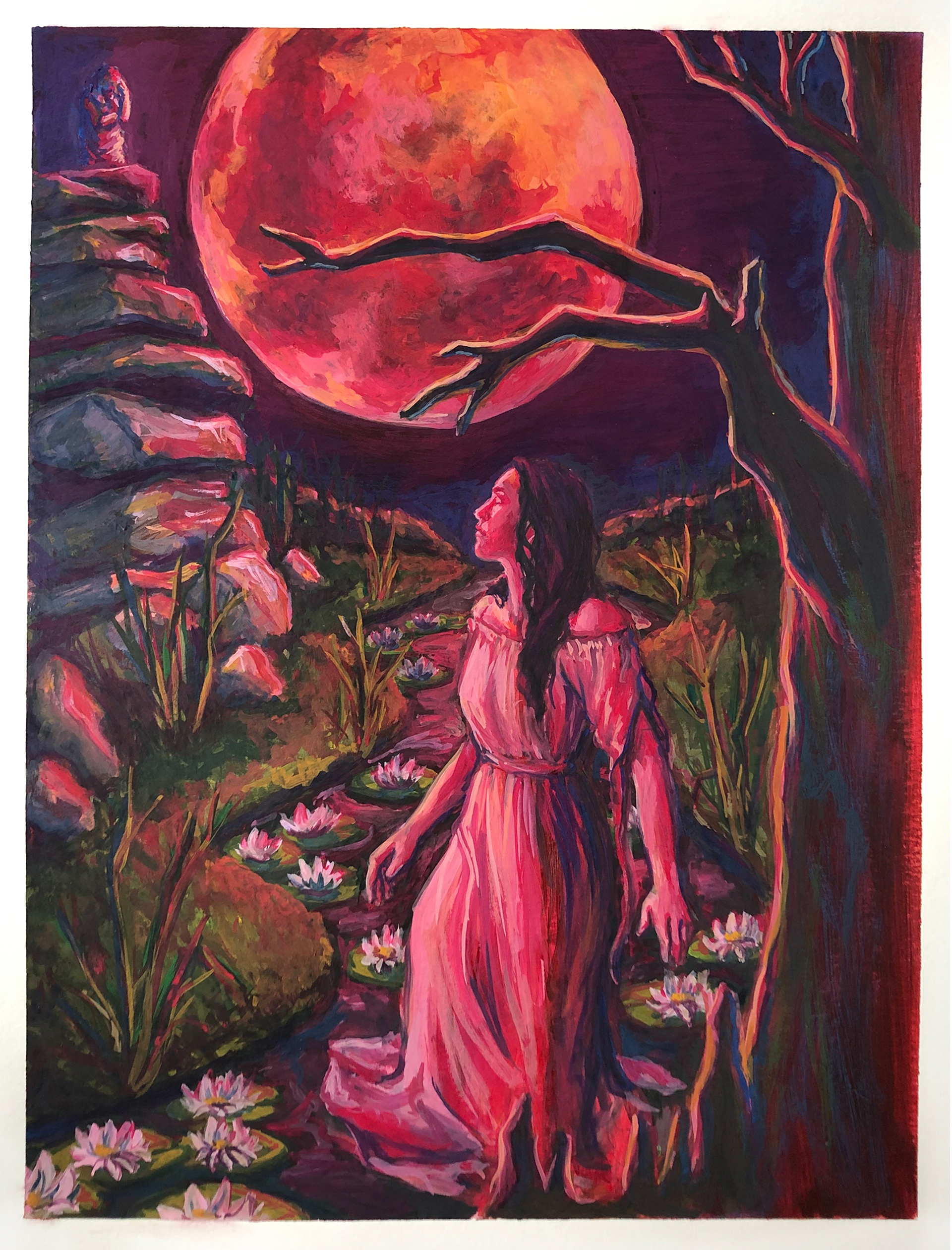Edgar Allan Poe's "Silence- A Fable" Illustration: Gouache