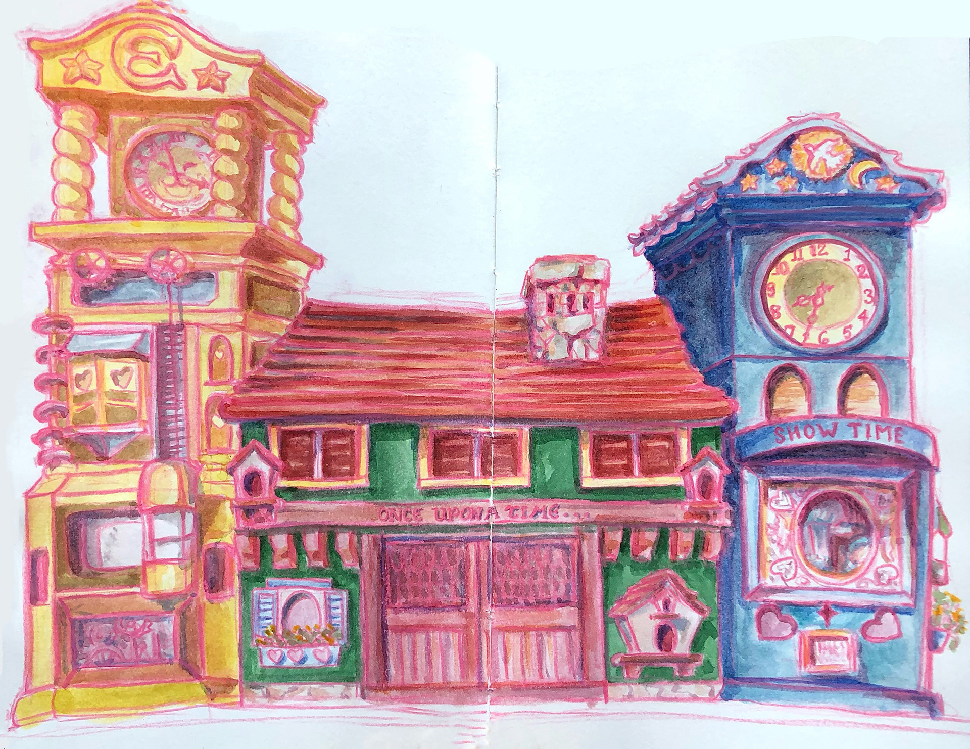 Knoebels Stage: Watercolor