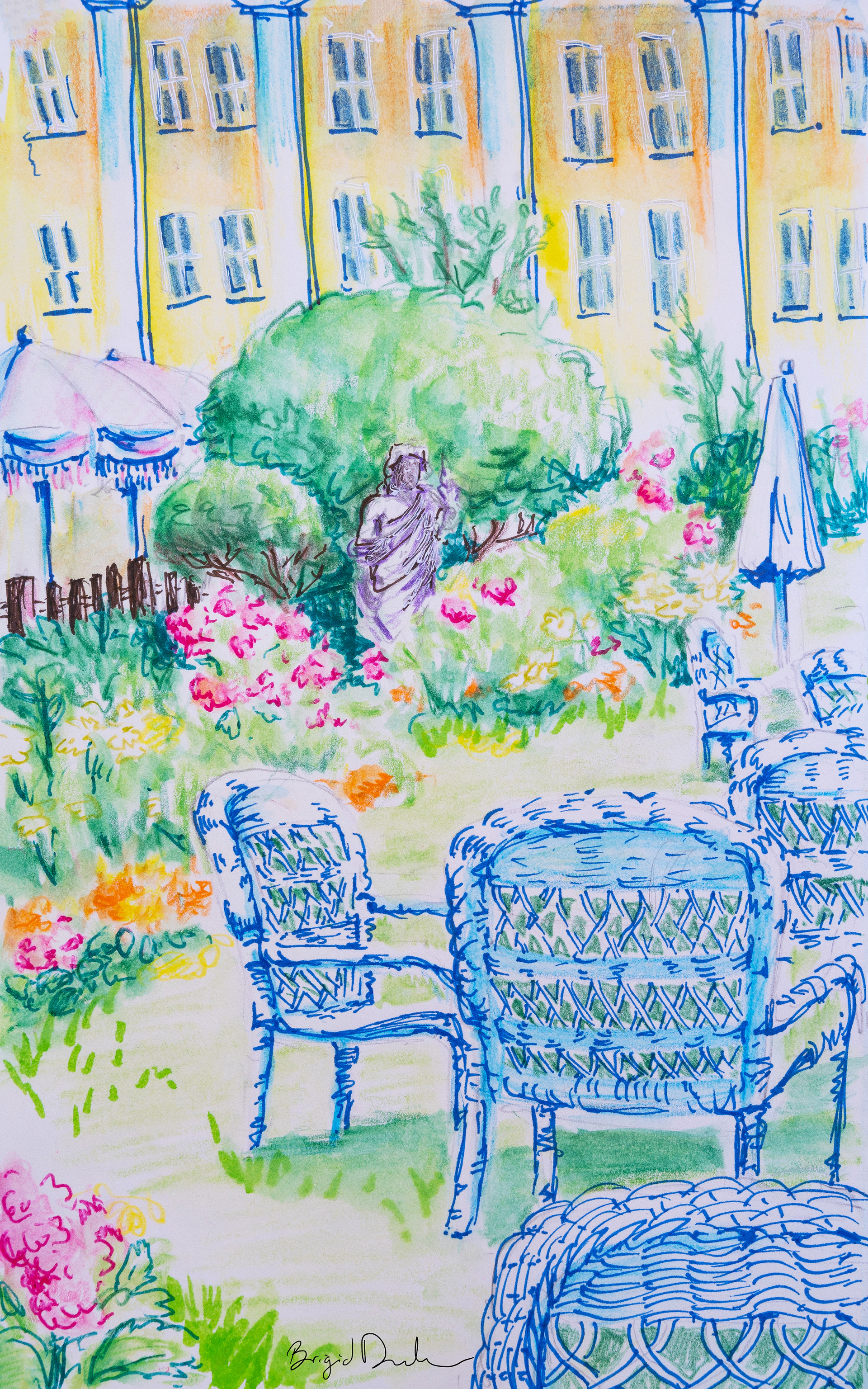 Garden Sketch: Watercolor and Pen