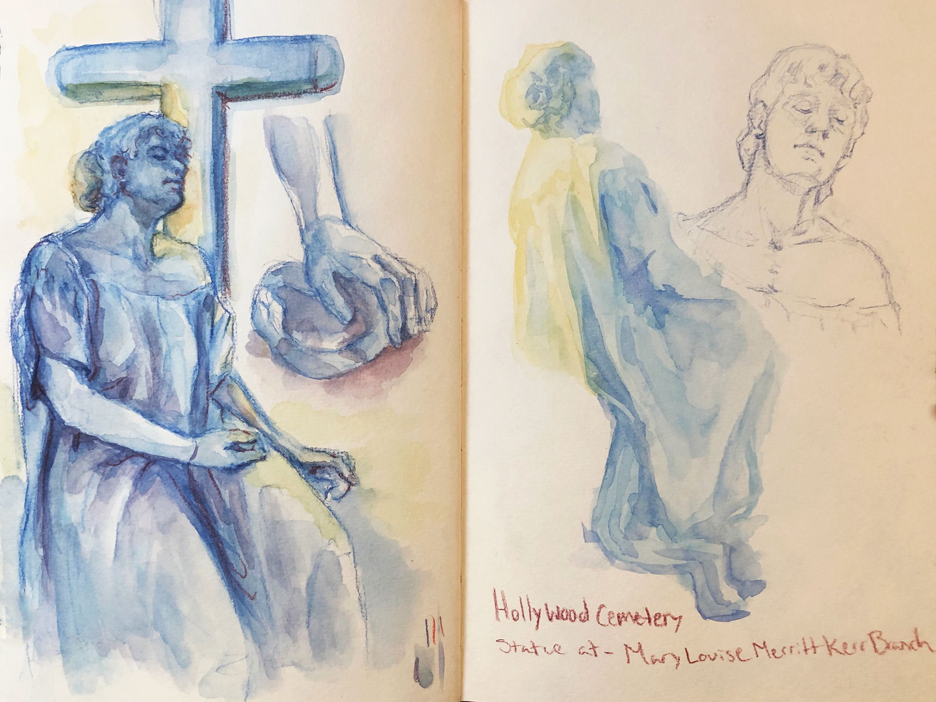 Cemetery Sketches: Watercolor Pencils