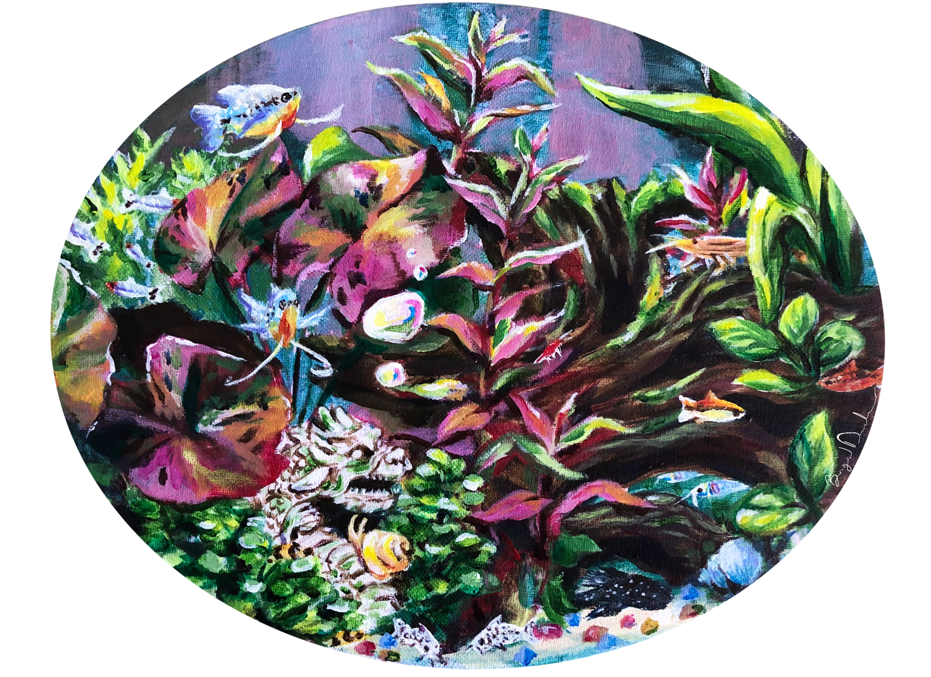 Homey Fishtank: Acrylic on Canvas 11 x 8 in.