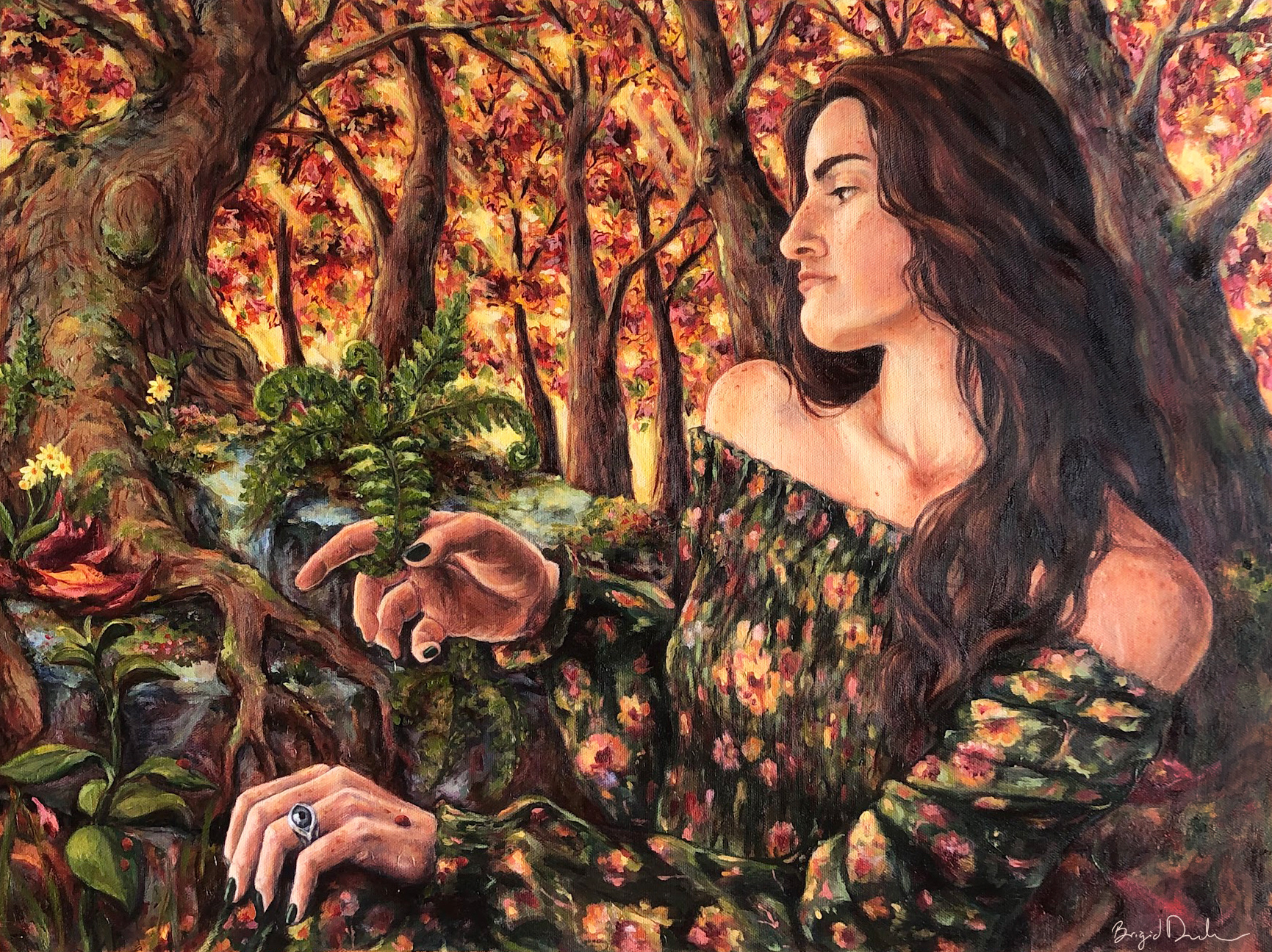 A Portrait in the Forest: Oil Paint on Canvas 24 x 18 in.
