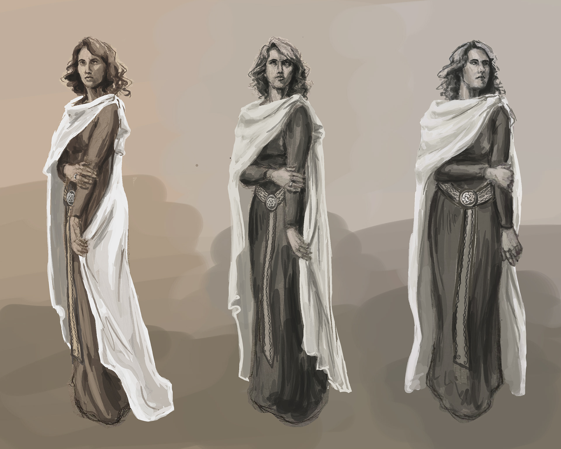 Gavrina Design: Pencil on Toned Paper & Digital Painting
