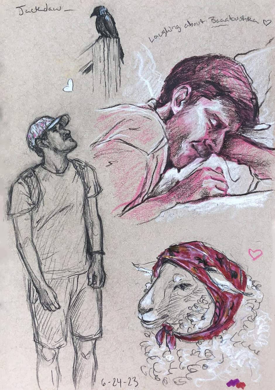 Figure Sketches: Color Pencil & Pencil